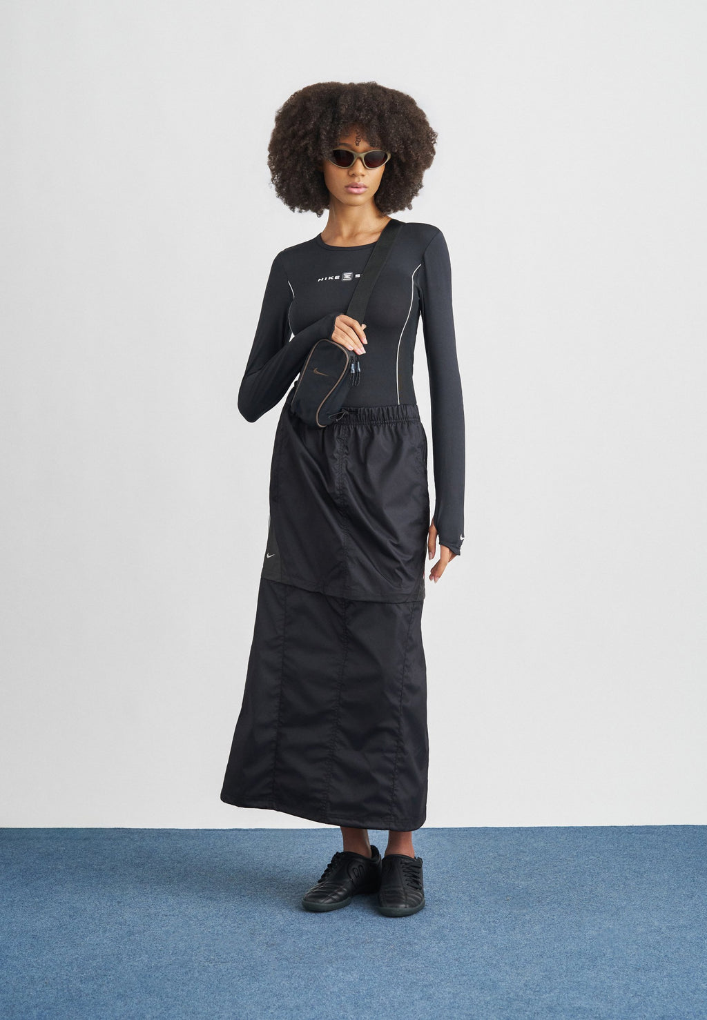 JUPE ZIP OFF SKIRT SHOX - Mini-jupe - black/anthracite/black