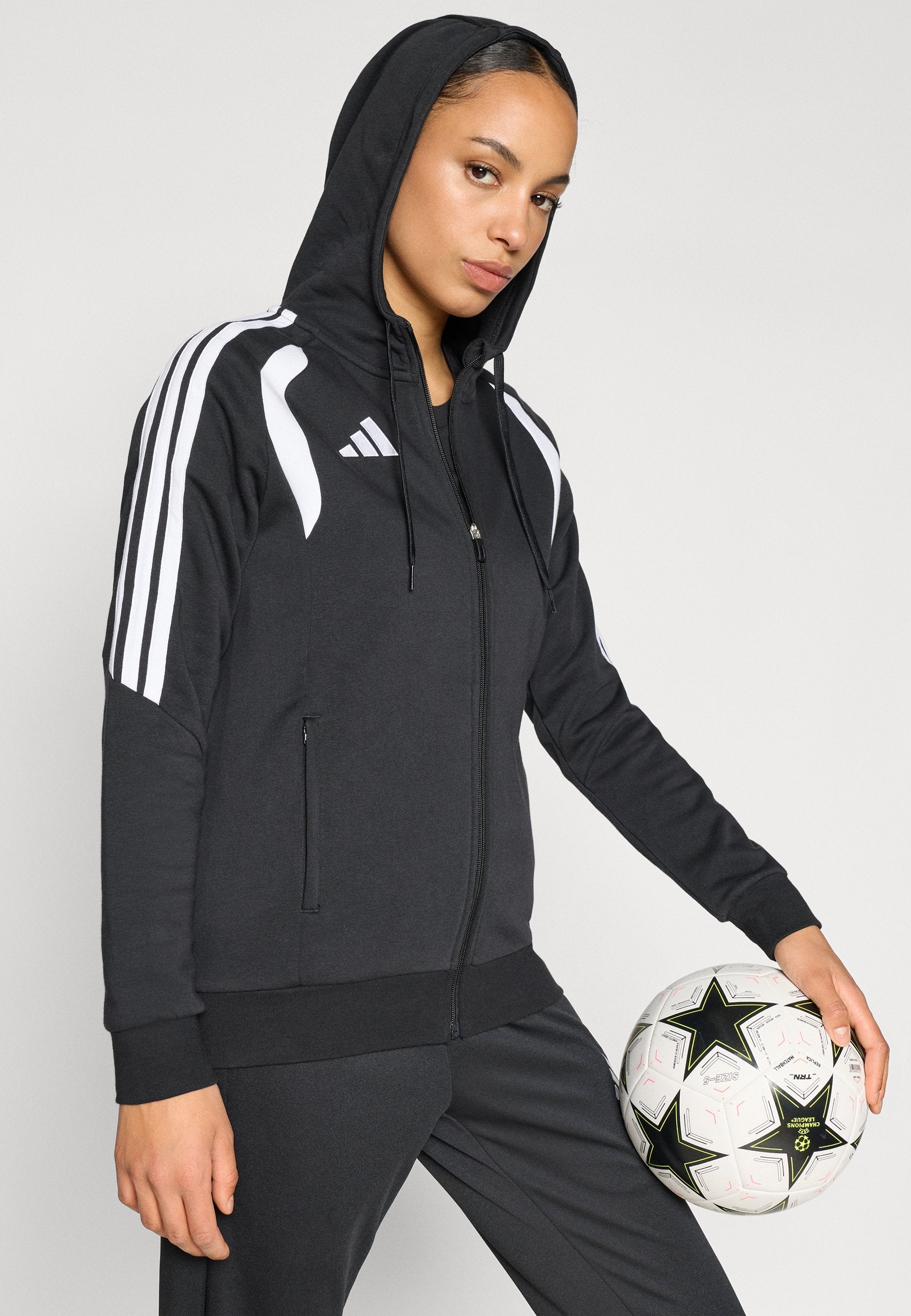 TIRO26 LEAGUE FULL ZIP HOODIE - Zip-up sweatshirt - black/white