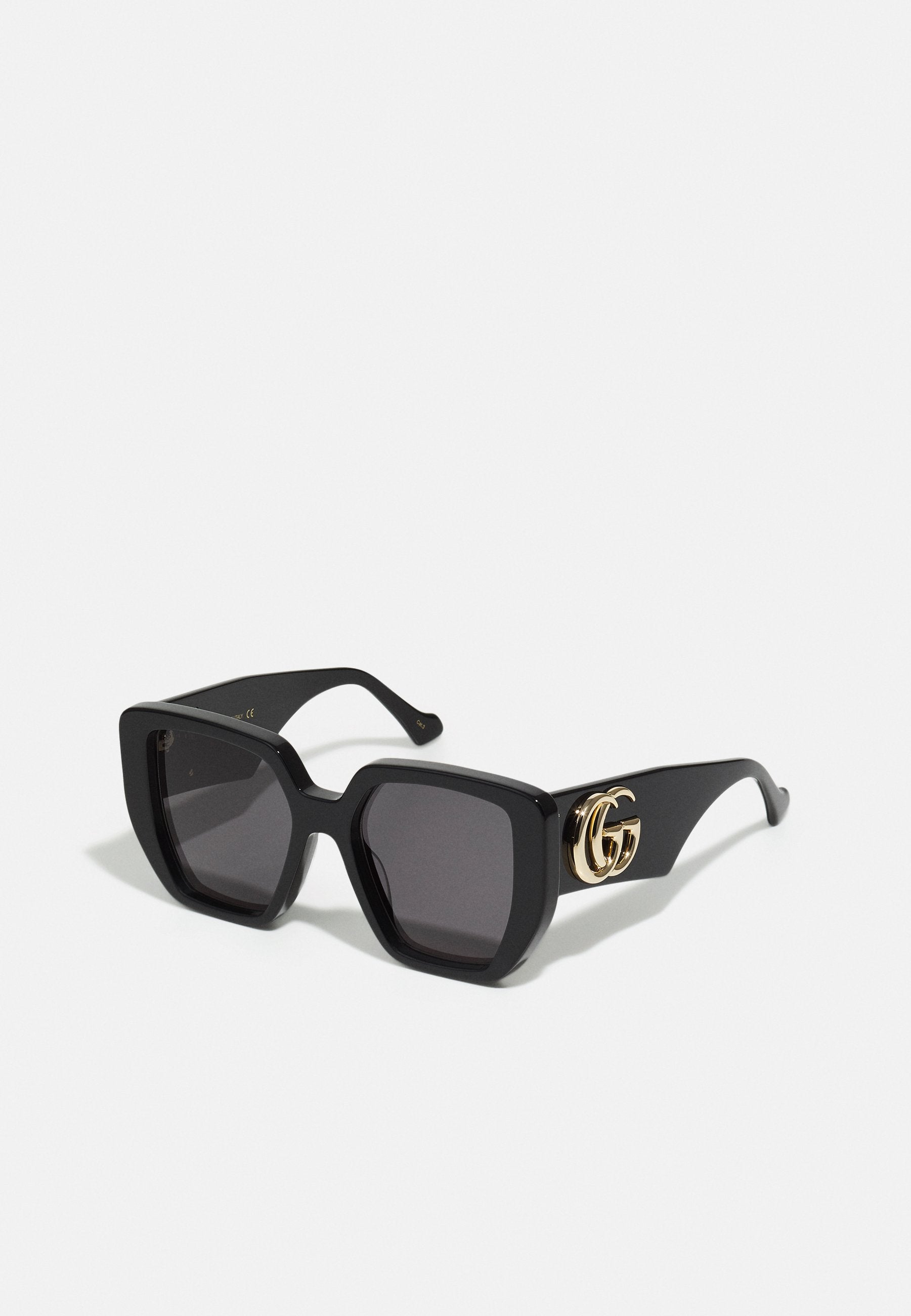 GG OVERSIZED SQUARE ACETATE SUNGLASSES - Sunglasses - black/grey