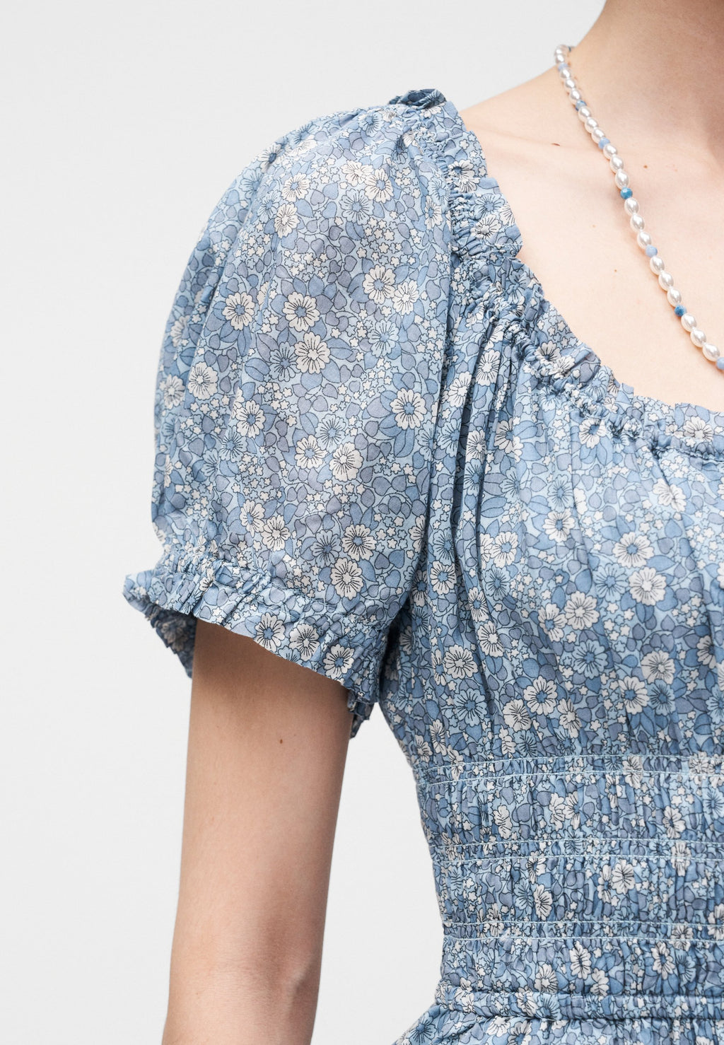 TIE NECK WAIST DRESS - Day dress - blue
