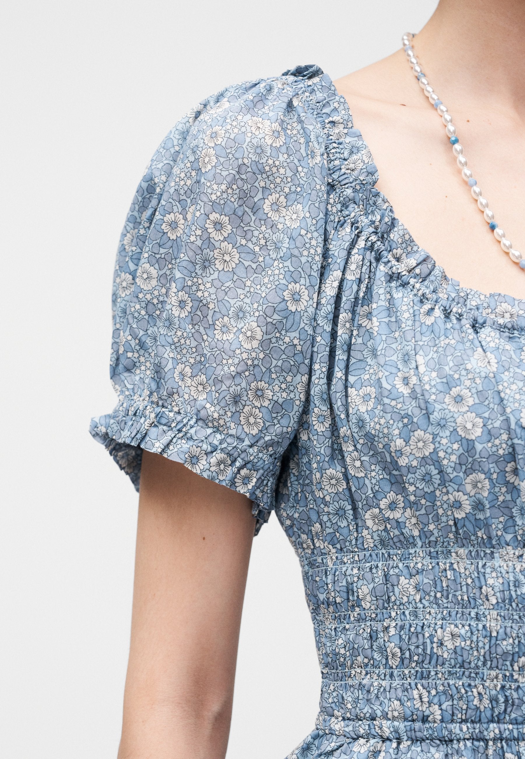 TIE NECK WAIST DRESS - Day dress - blue