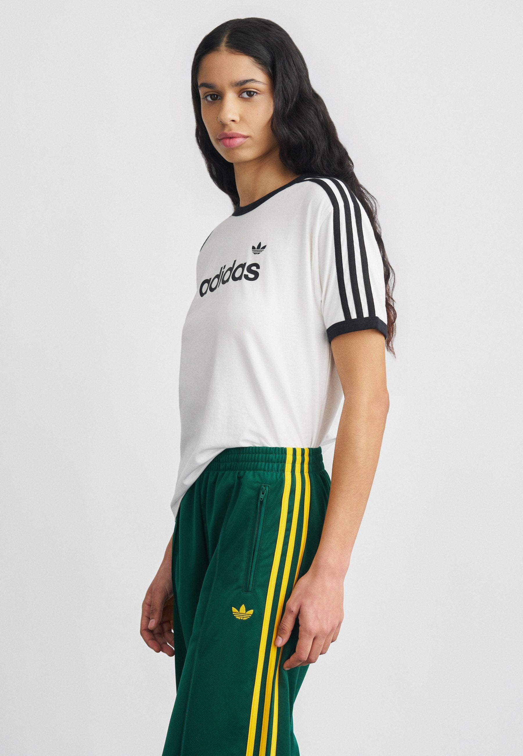 LINEAR TEE - Print T-shirt - white/black