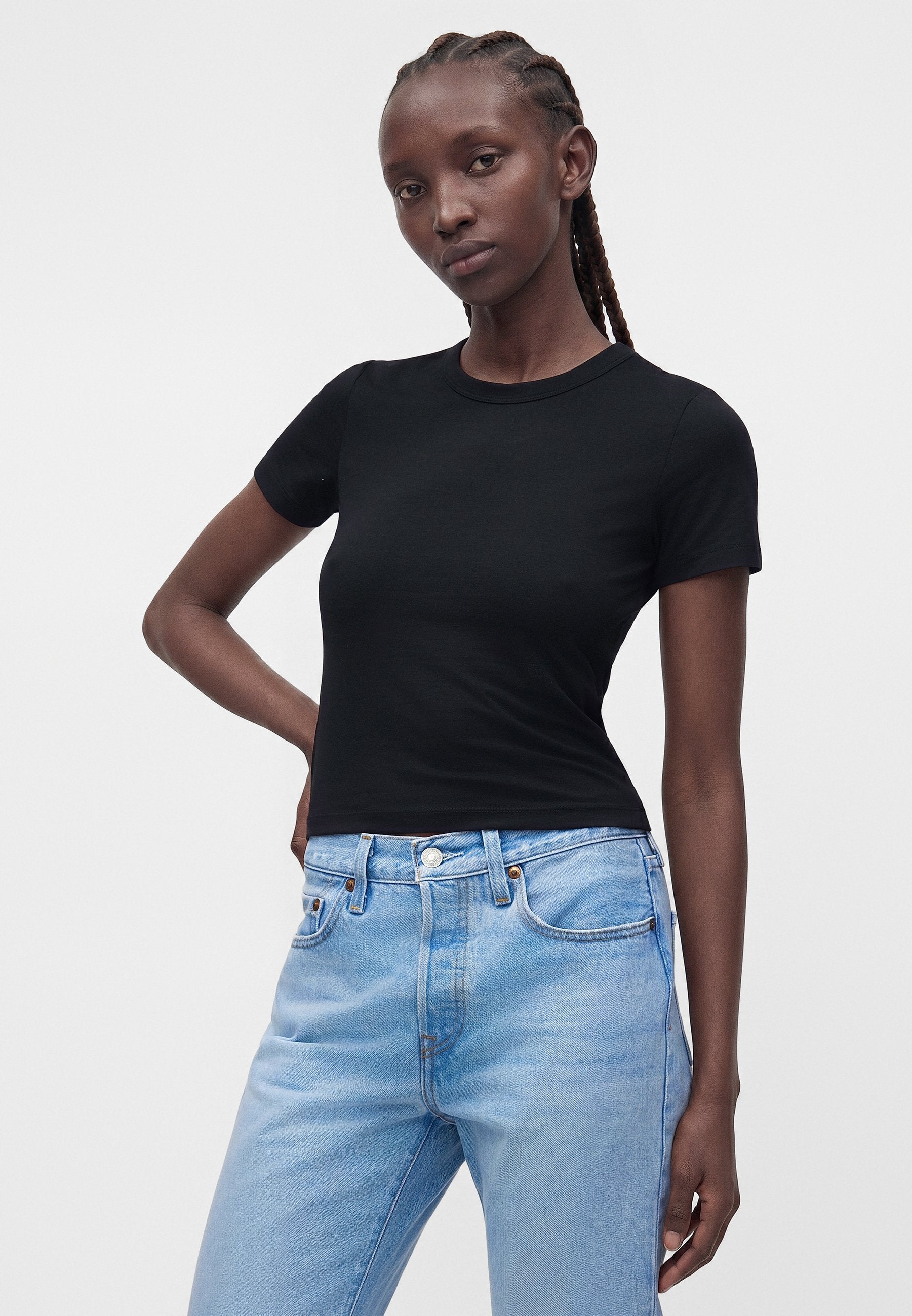 JXGIGI BABY TEE - Basic T-shirt - black