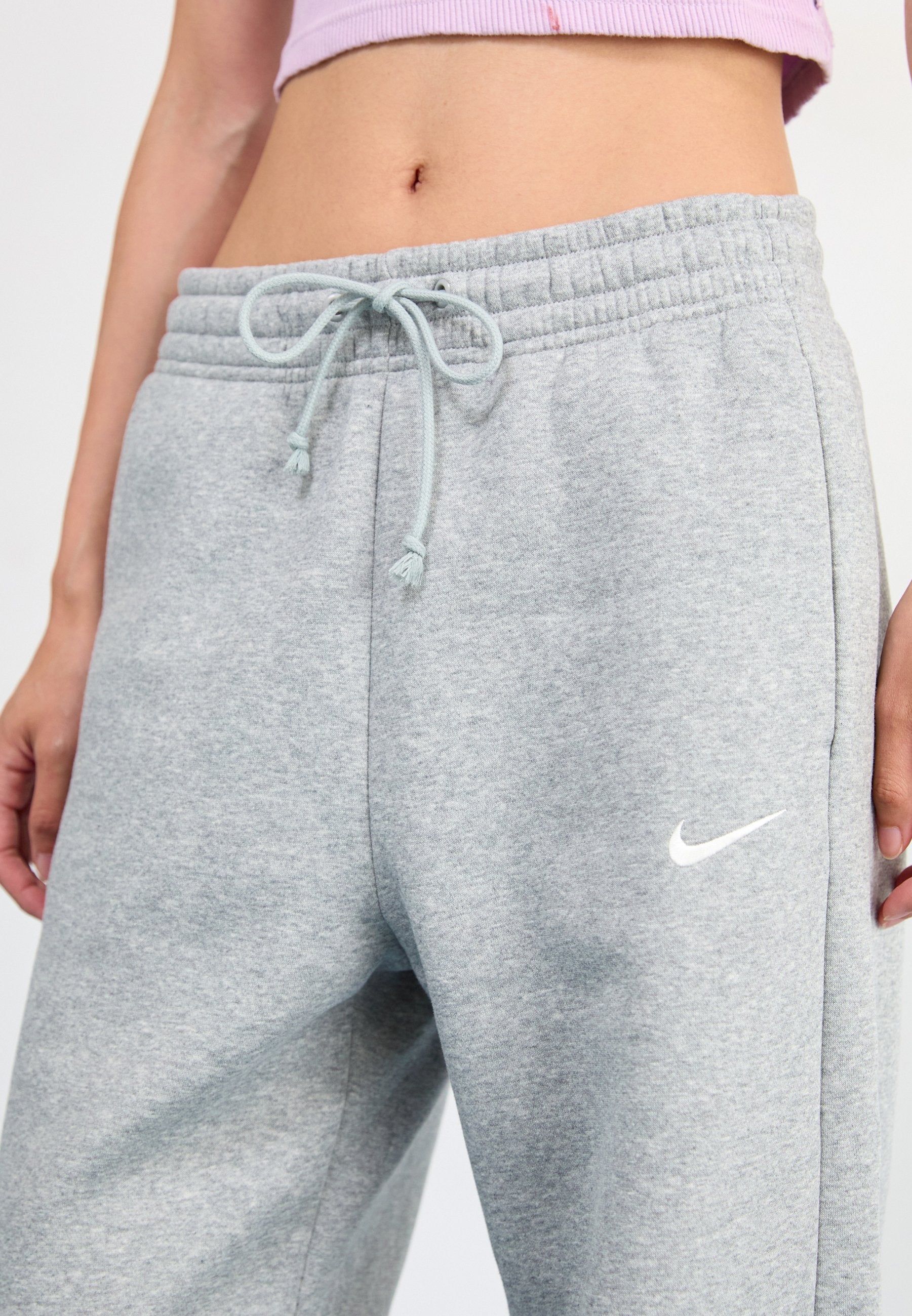W NSW PHNX FLC HR PANT WIDE 2 - Tracksuit bottoms - grey heather