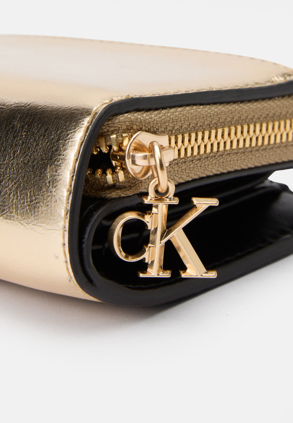 METALLIC FLAP ZIP AROUND - Wallet - gold-coloured