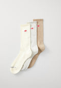 PATCH LOGO CREW UNISEX 3 PACK - Socks - beige/white/light grey