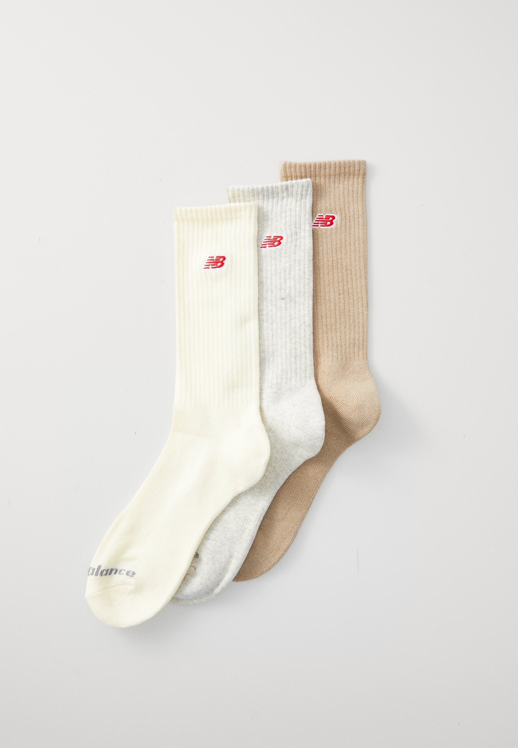 PATCH LOGO CREW UNISEX 3 PACK - Socks - beige/white/light grey