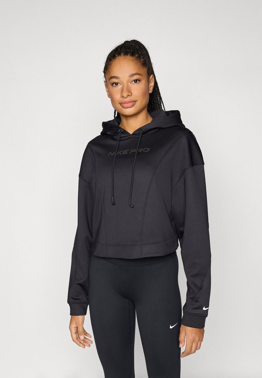 HOODIE - Fleece jumper - black/white