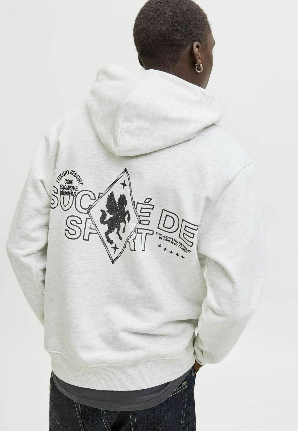 Hoodie - white melange