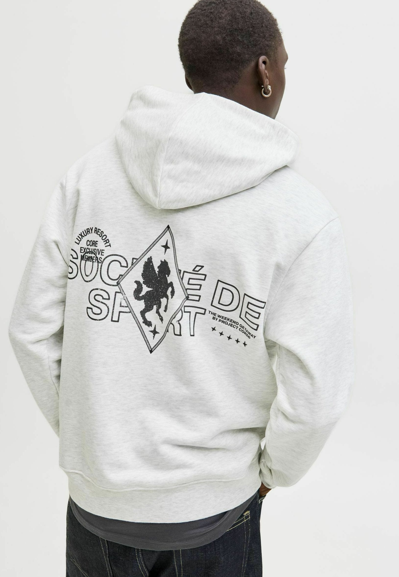 Hoodie - white melange