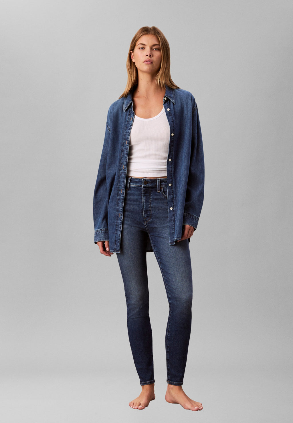 JEAN SKINNY TAILLE HAUTE - Jean skinny fit - bleu midtown