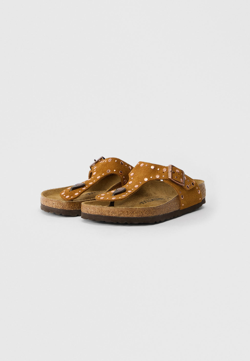 GIZEH RIVET LEVE MINKN REGULAR - T-bar sandals - mink