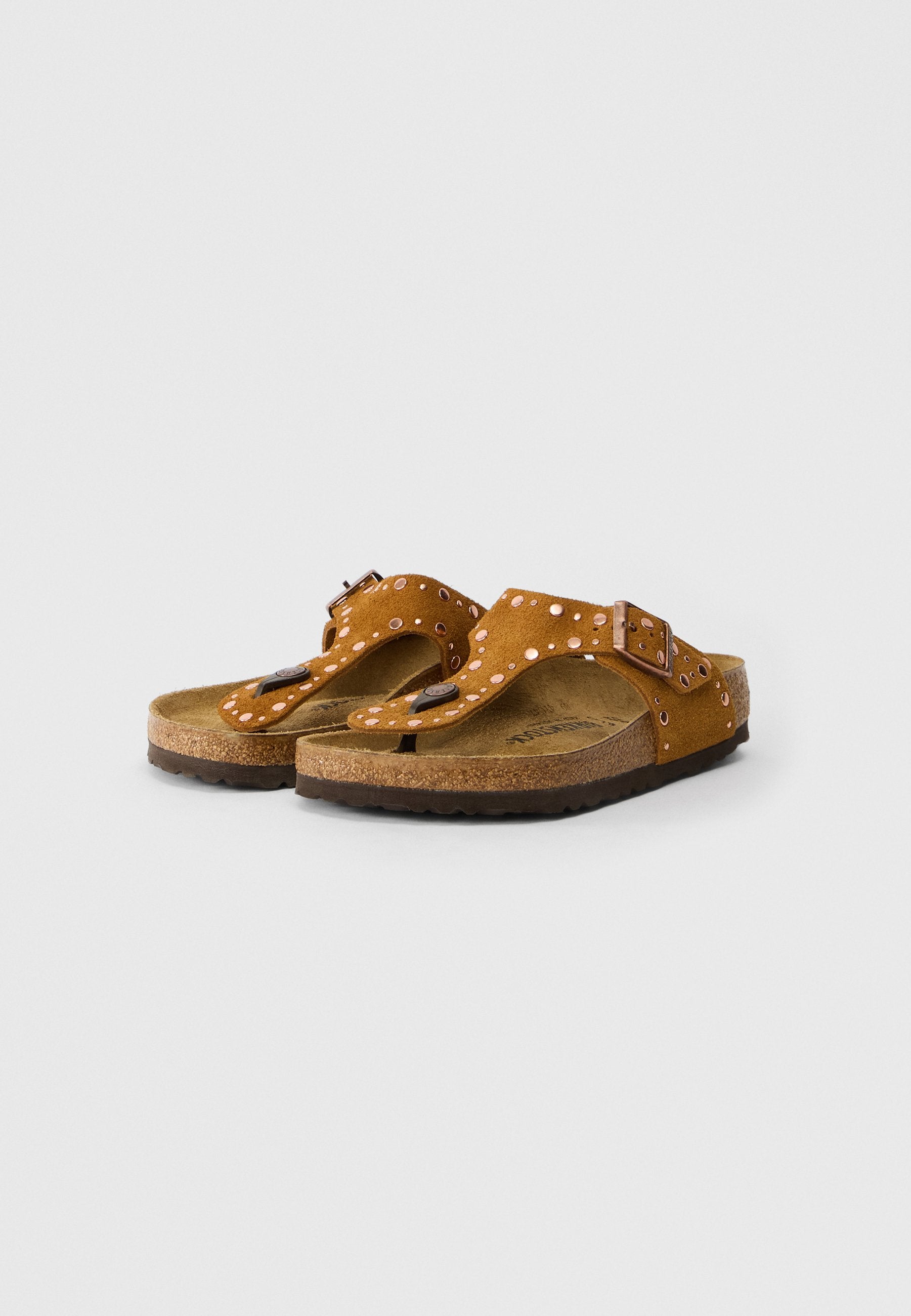 GIZEH RIVET LEVE MINKN REGULAR - T-bar sandals - mink