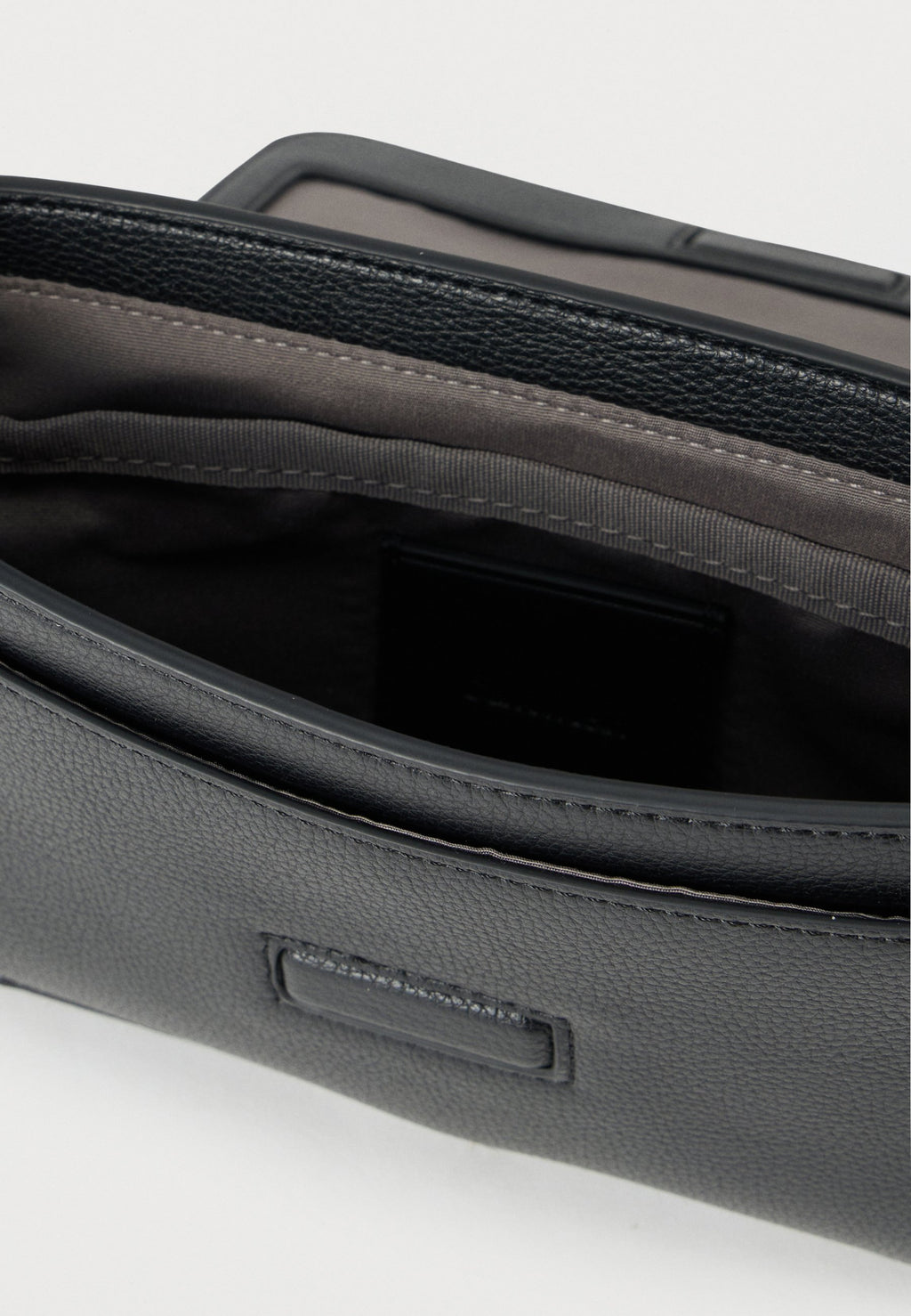 RAISED SMALL FLAP MESSENGER - Cross body bag - black