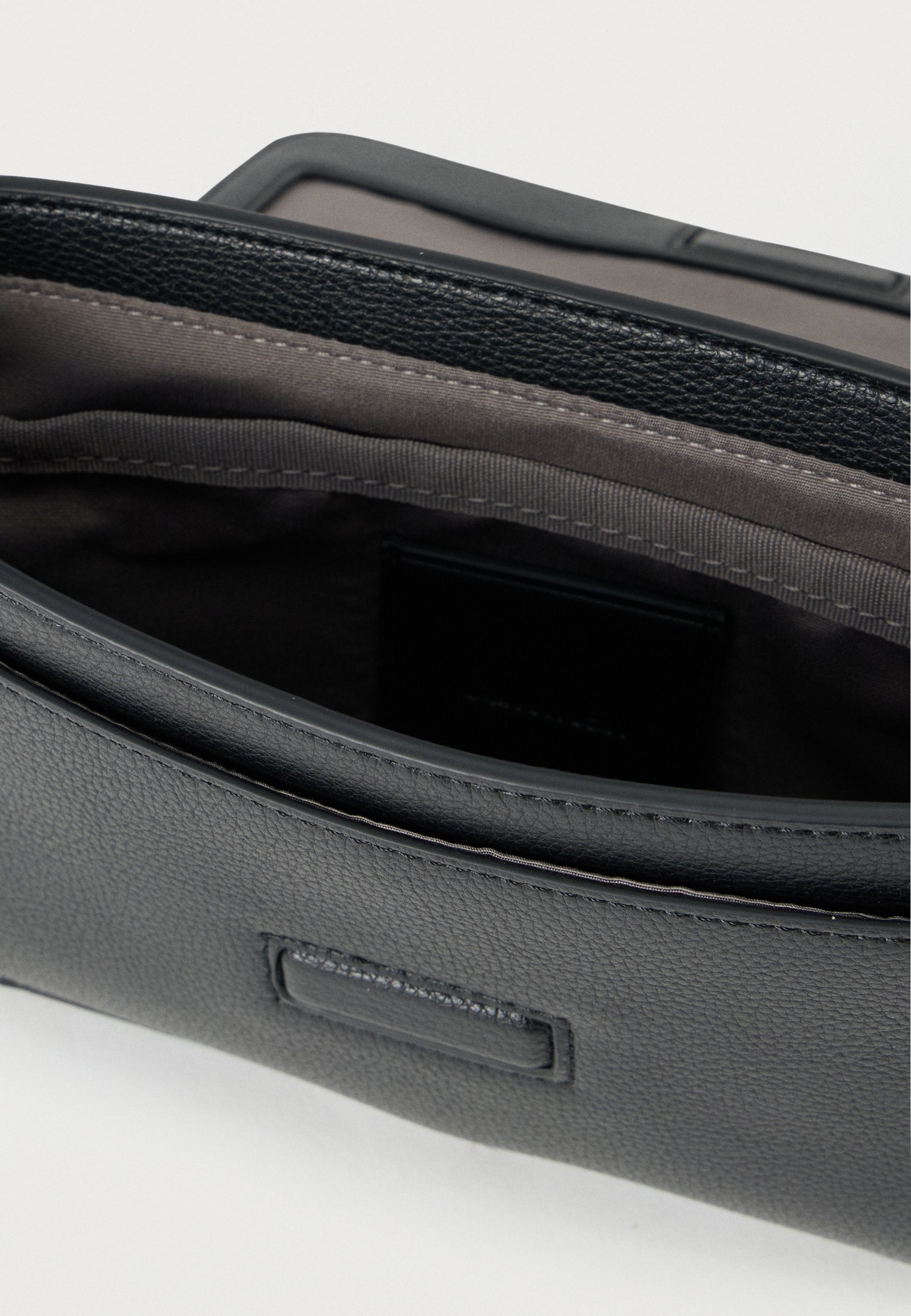 RAISED SMALL FLAP MESSENGER - Cross body bag - black