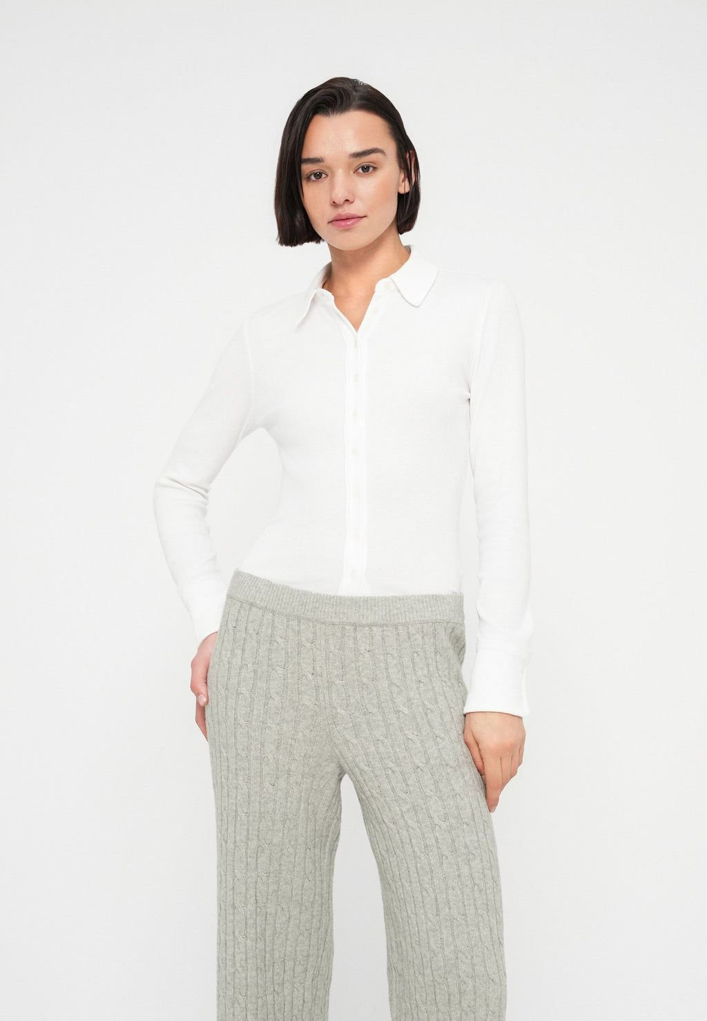 CABLE - Tracksuit bottoms - grey