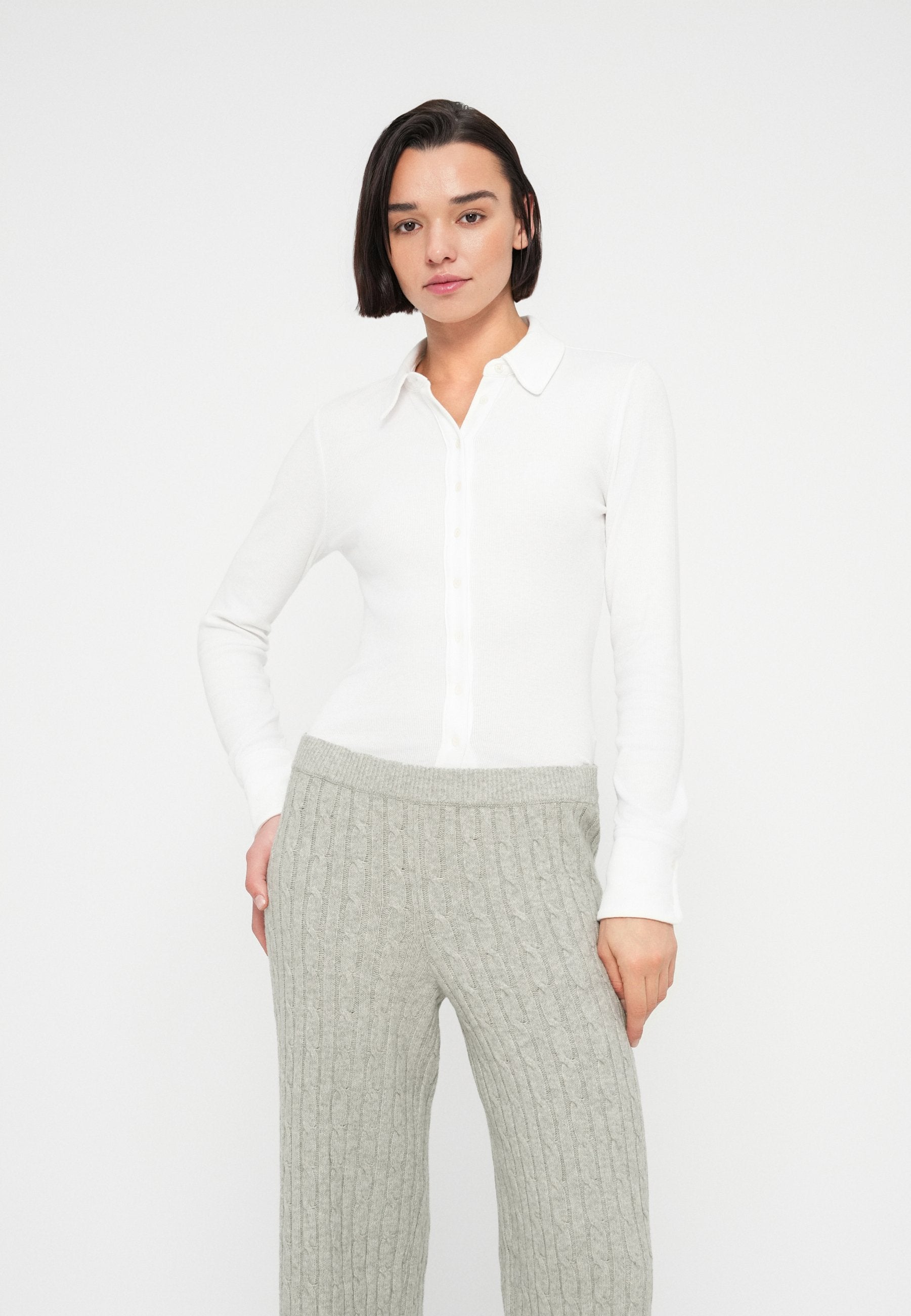 CABLE - Tracksuit bottoms - grey