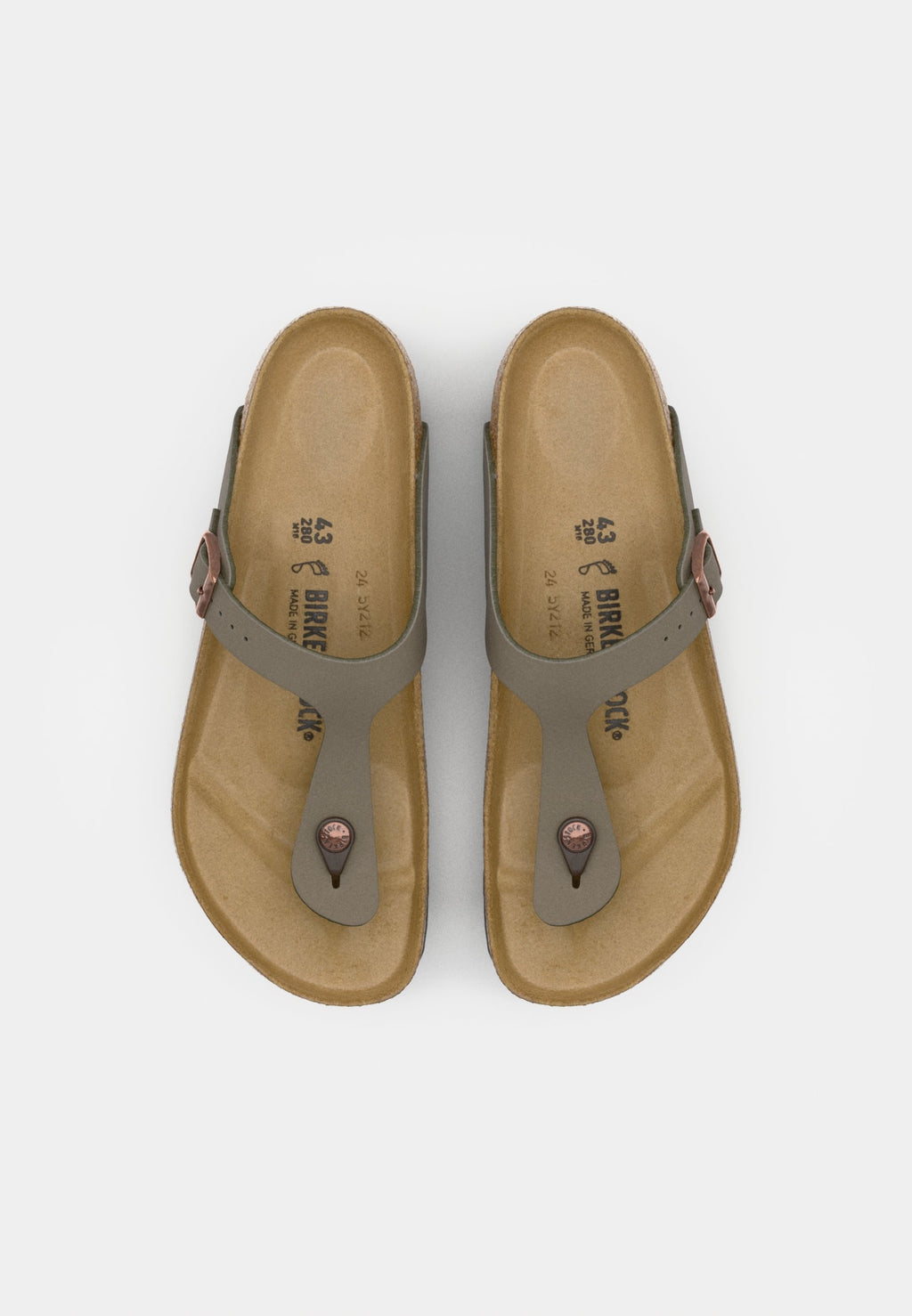 GIZEH BFBC STONEN - REGULAR - T-bar sandals - stone