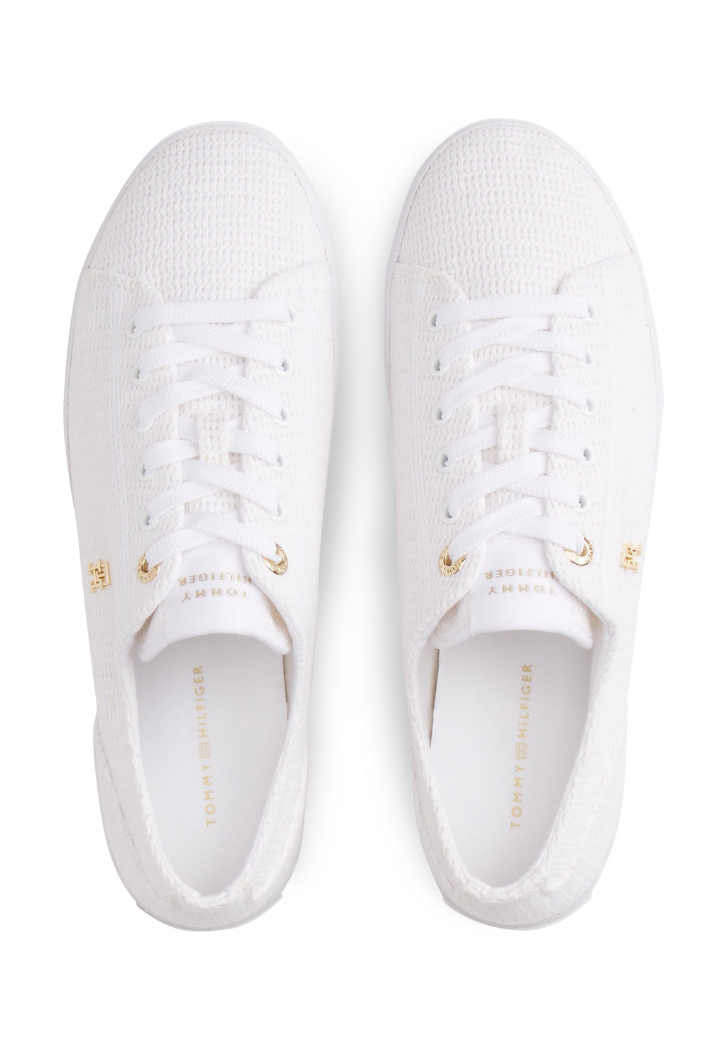 TH MONOGRAM TEXTURED TRAINERS - Trainers - white