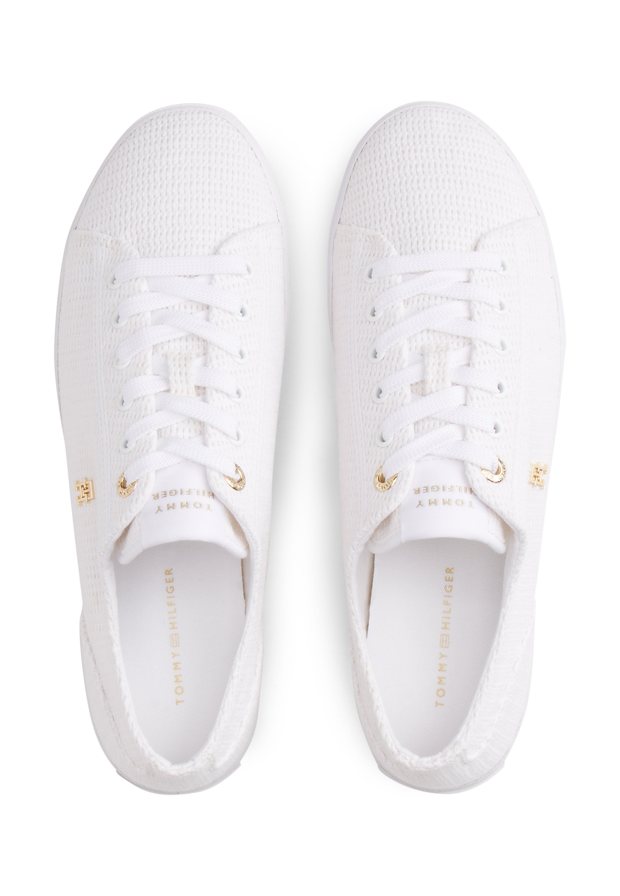 TH MONOGRAM TEXTURED TRAINERS - Trainers - white