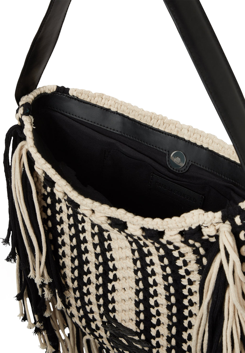 AUTOGRAPH PATCH FRINGE - Tote bag - black/white