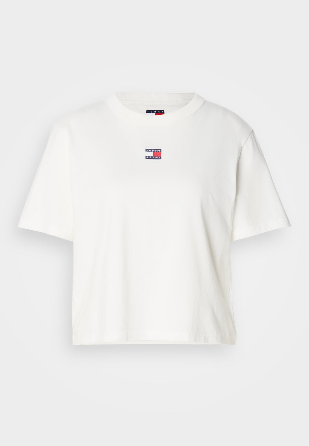 TOMMY BADGE BOXY CREW NECK T-SHIRT - Basic T-shirt - ecru