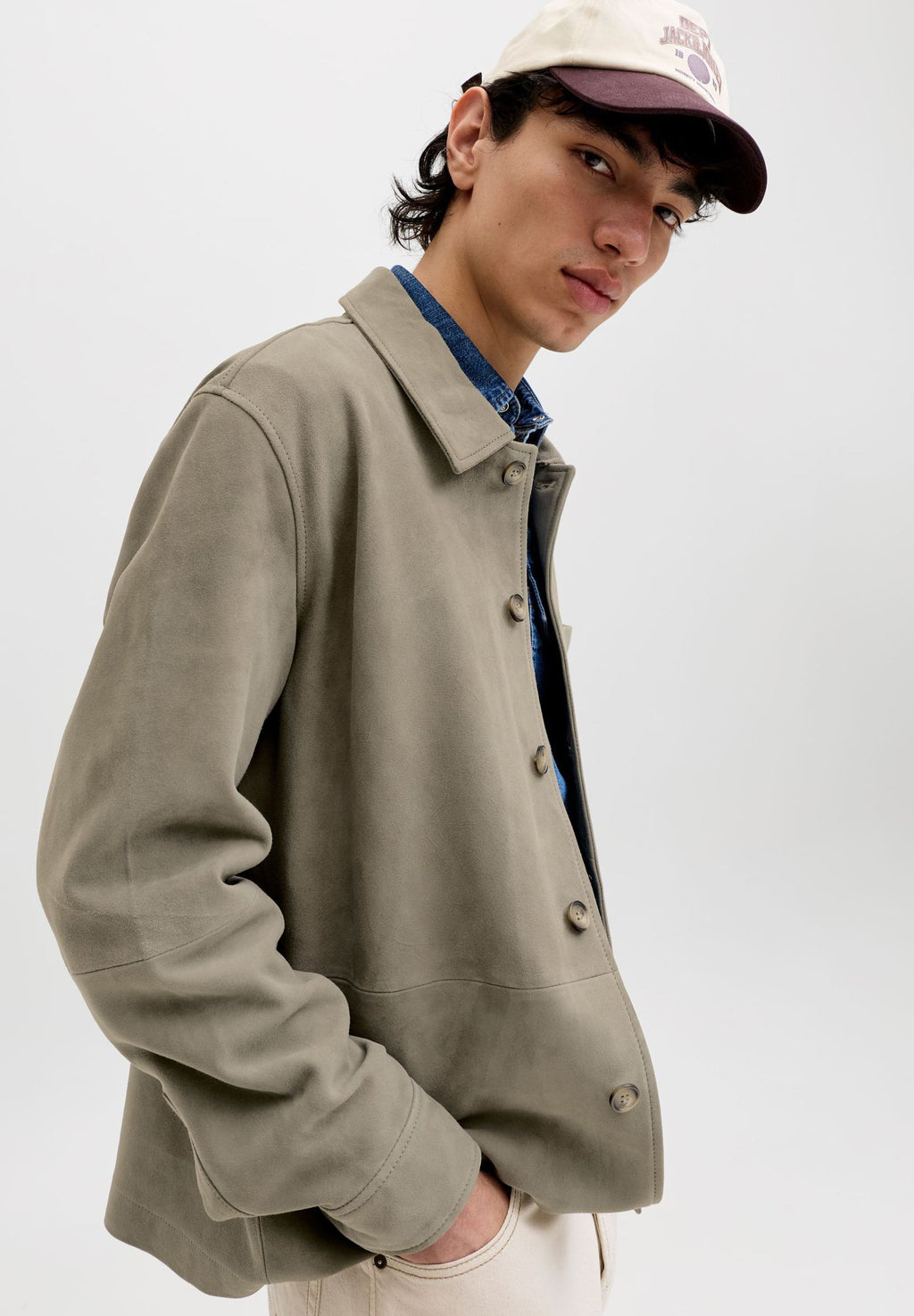 Suede Suede - Leather jacket - smokey olive