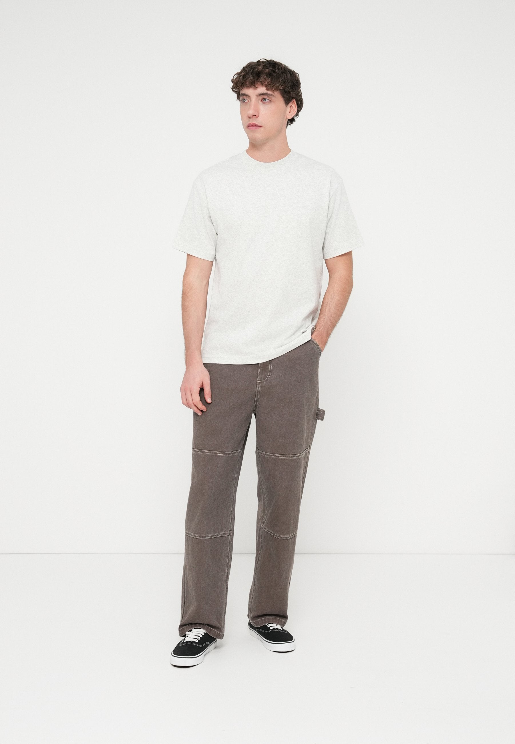 LX SS LOOSE FIT TSHIRT - Basic T-shirt - ash heather