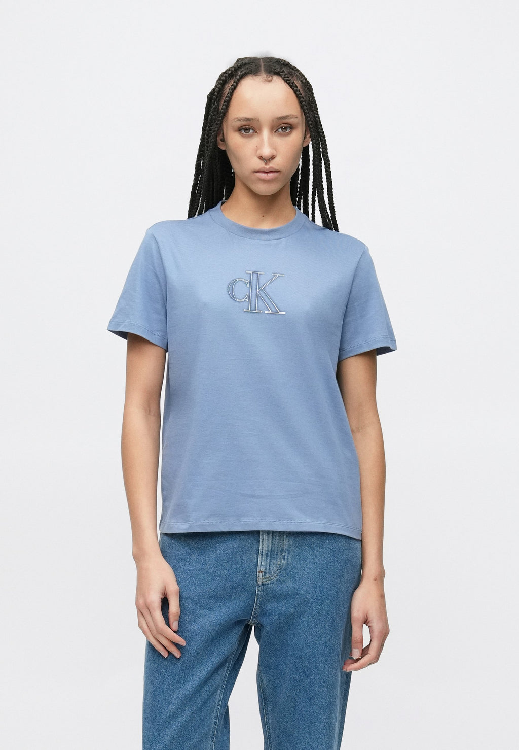 CLASSIC SEASONAL GRAPHIC TEE - Print T-shirt - dusty sailor blue