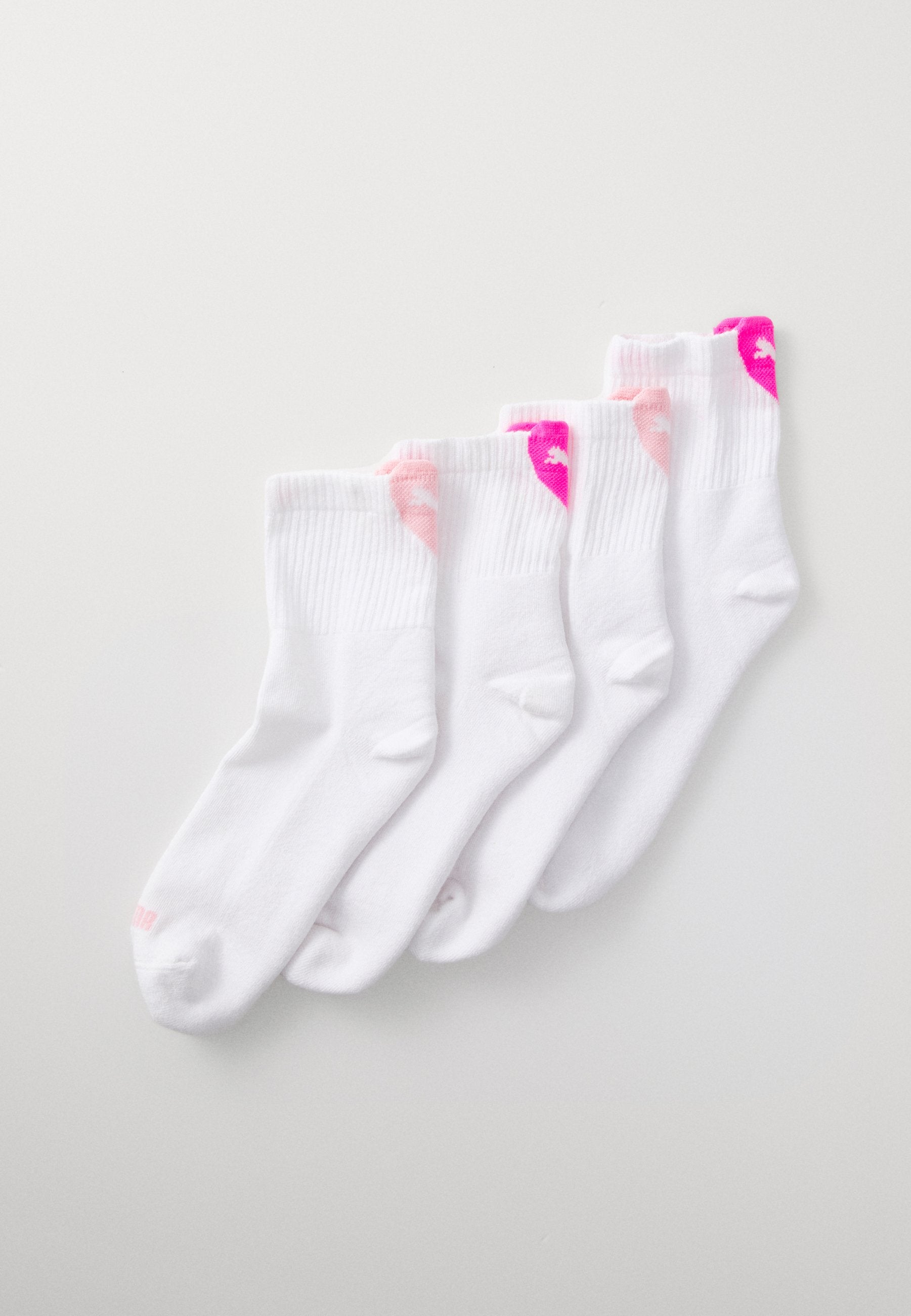 HEART LOGO SHORT CREW 4 PACK  - Socks - white/pink