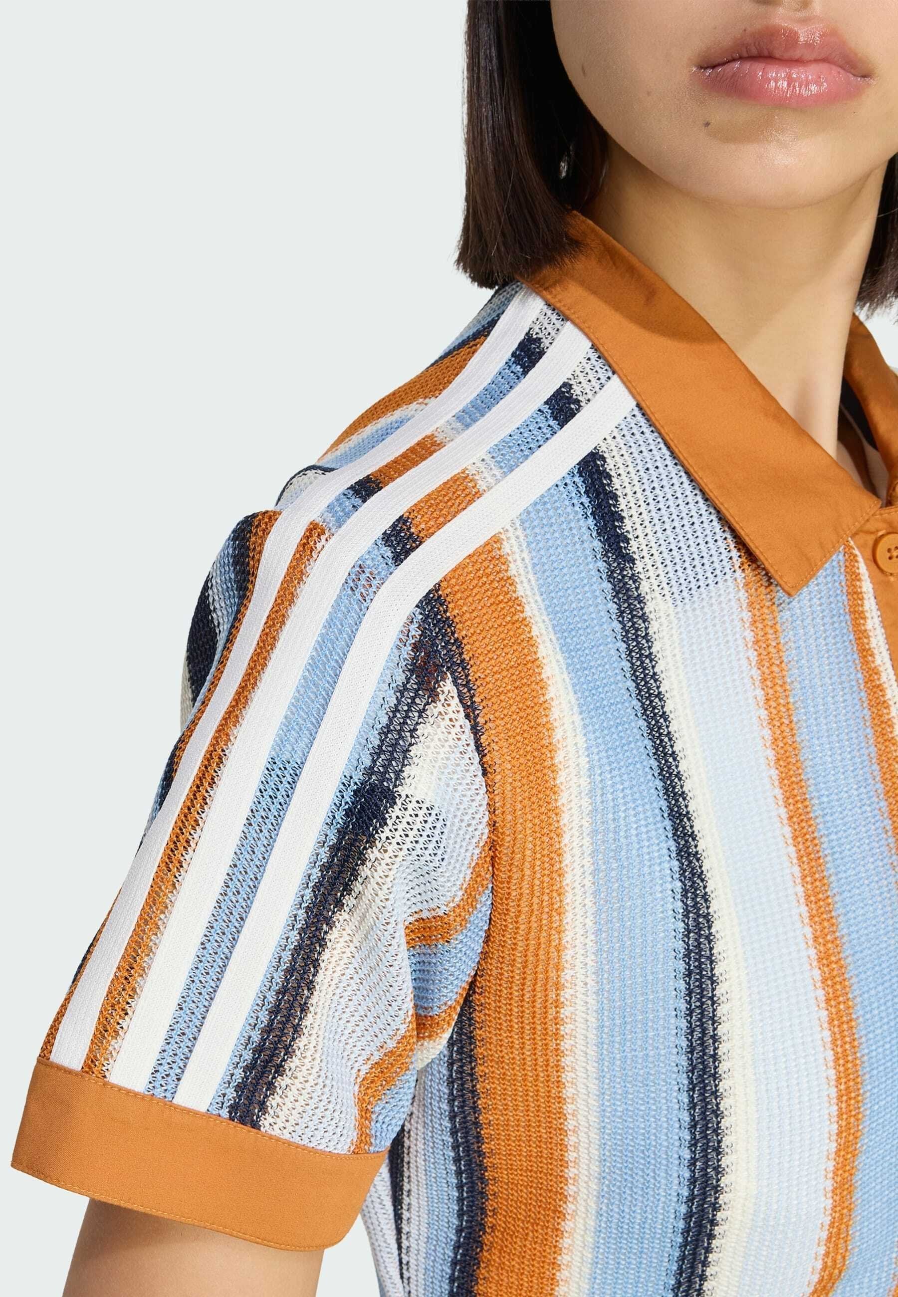 SUMMER GLOW STRIPED CROPPED - Button-down blouse - rustic orange