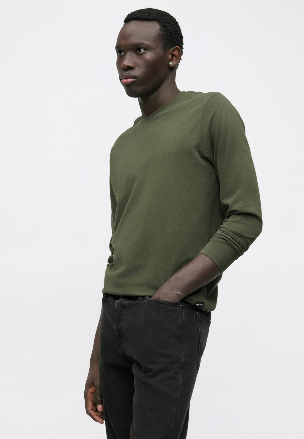 JJENOA TEE O NECK - Long sleeved top - forest night