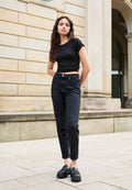 MOM - Jean Mom - denim noir