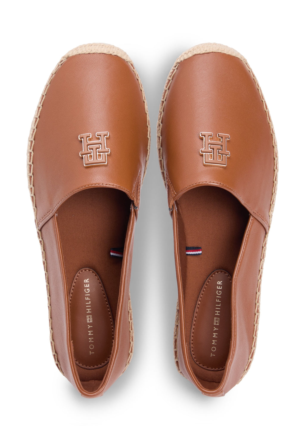 TH MONOGRAM LEATHER ESPADRILLES - Espadrilles - warm bronze