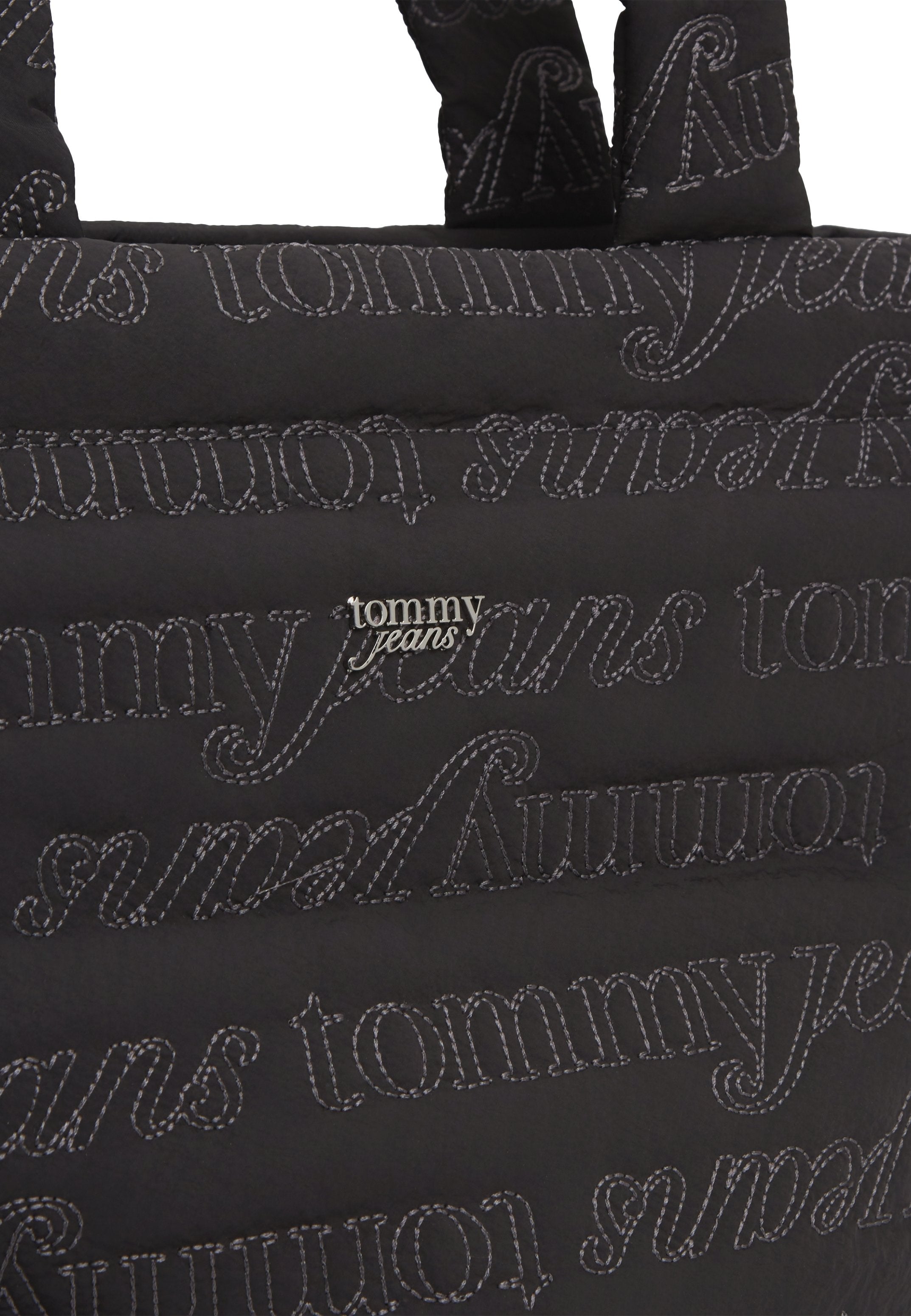REPEAT LOGO PRINT CRINKLE TOTE BAG - Tote bag - black