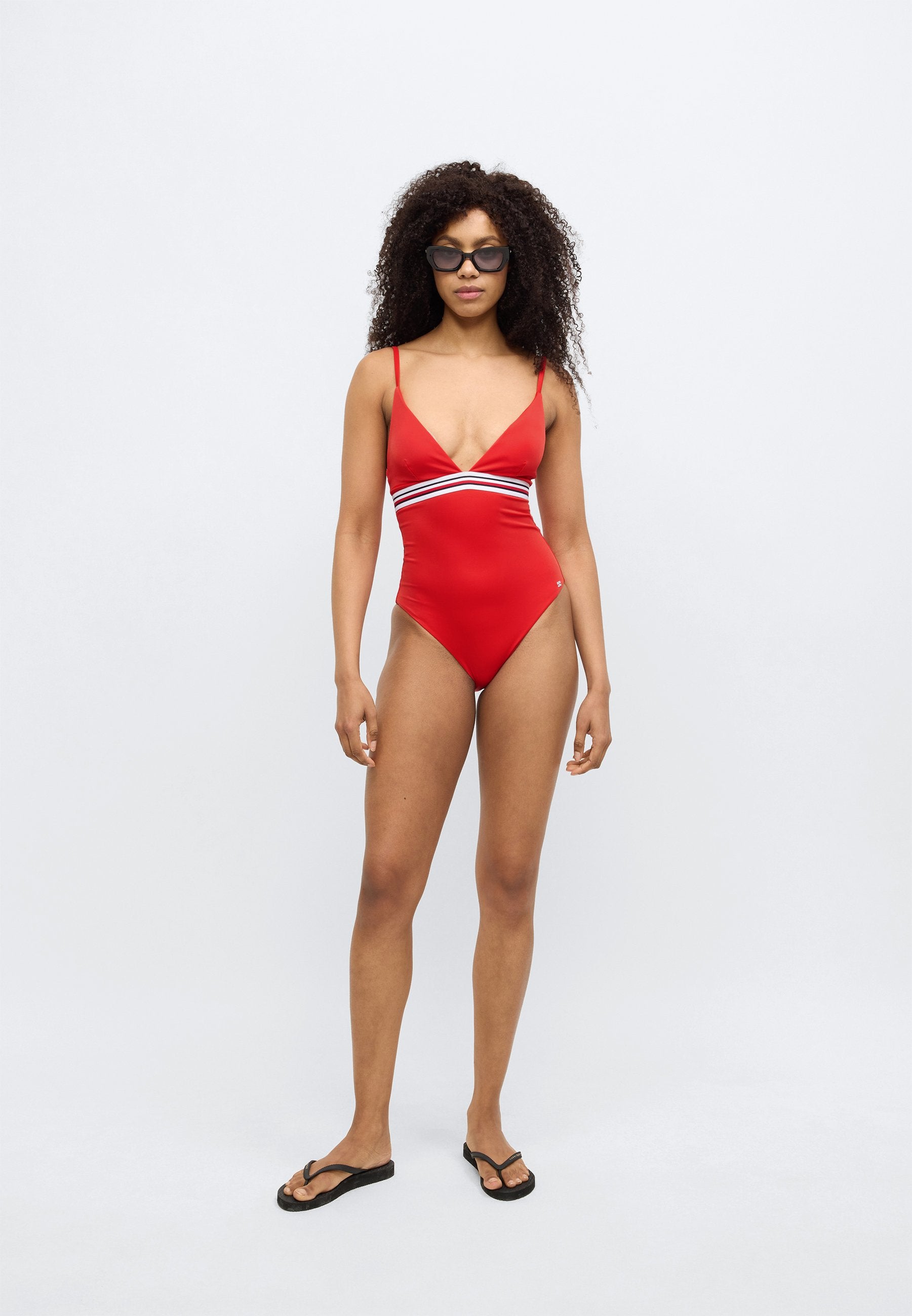 GLOBAL STRIPE PLUNGE TRIANGLE  - Swimsuit - fireworks