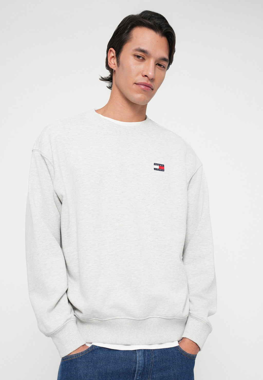 BADGE CREW UNISEX - Sweatshirt - ice grey heather