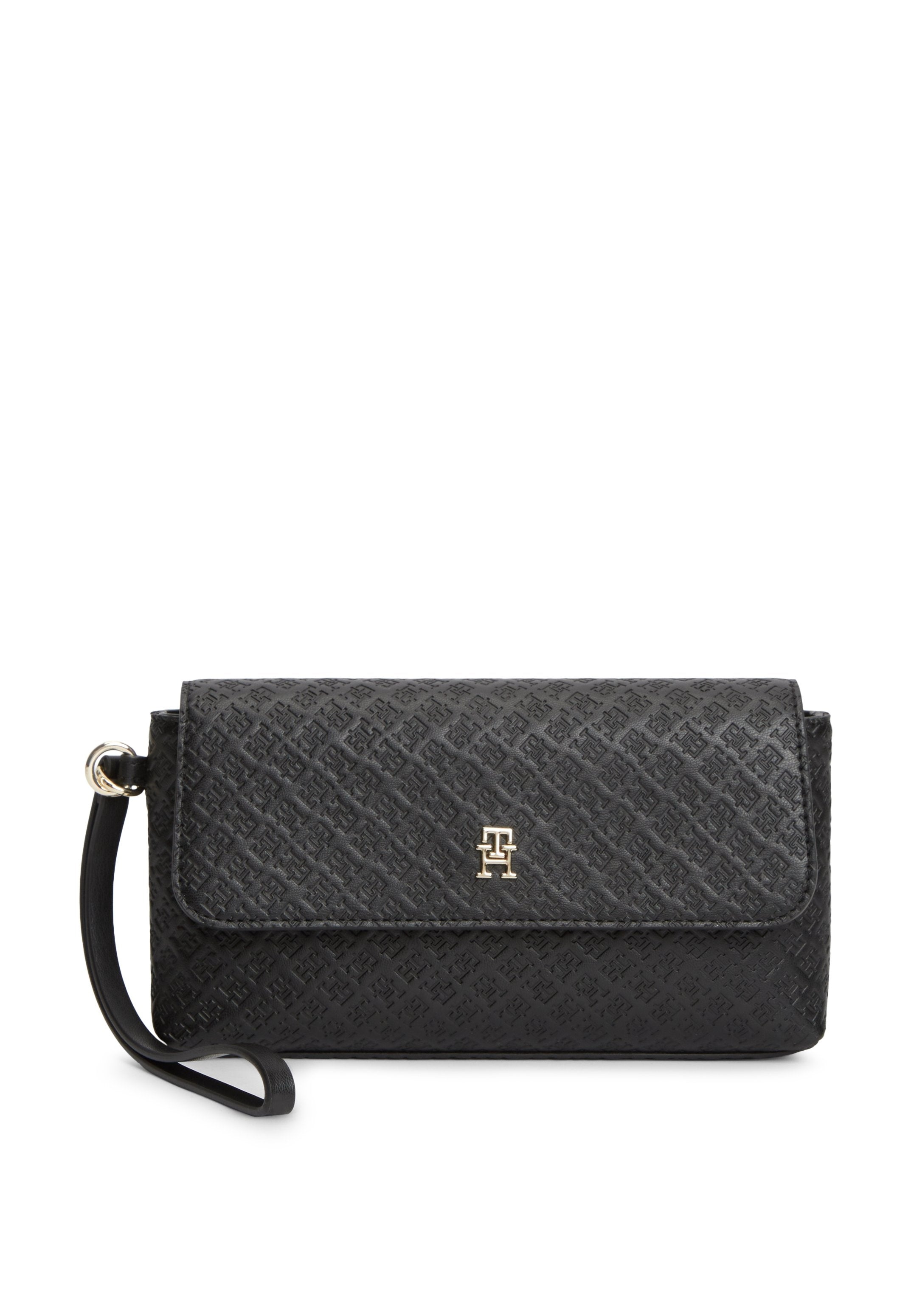 HILFIGER ICON DEBOSSED LOGO FLAP POUCH - Clutch - black