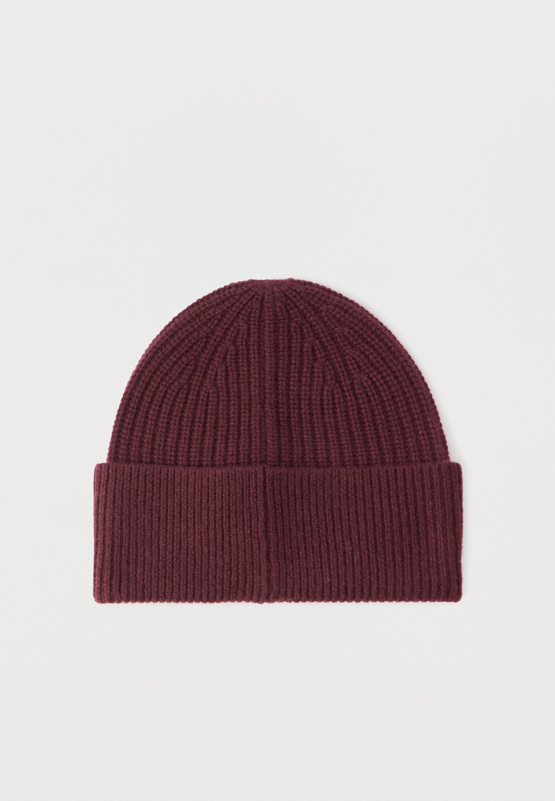 CASHMERE BLEND LOGO EMBROIDERY BEANIE - Beanie - marzemino