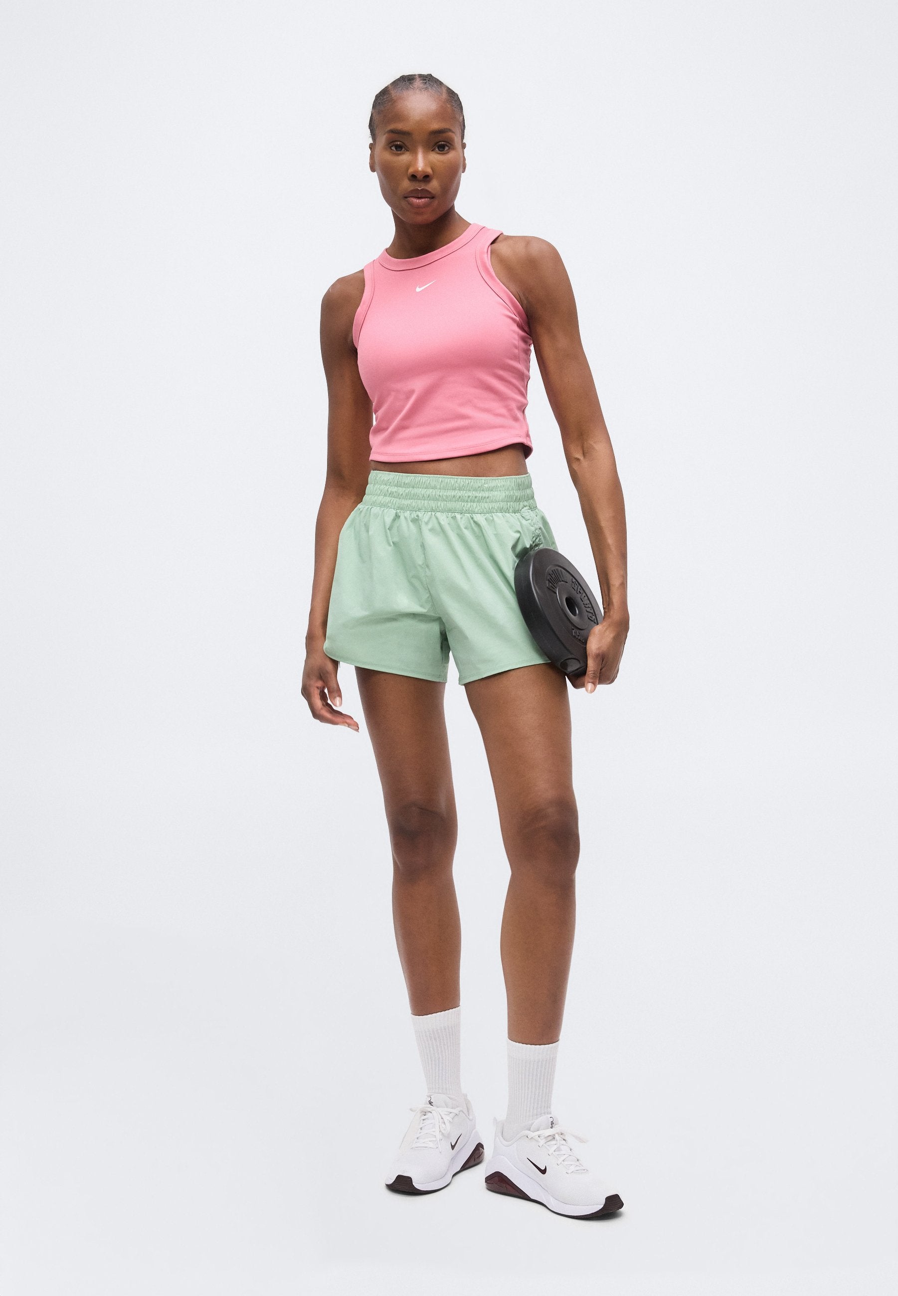 ONE FITTED CROP TANK - Top - peony/white