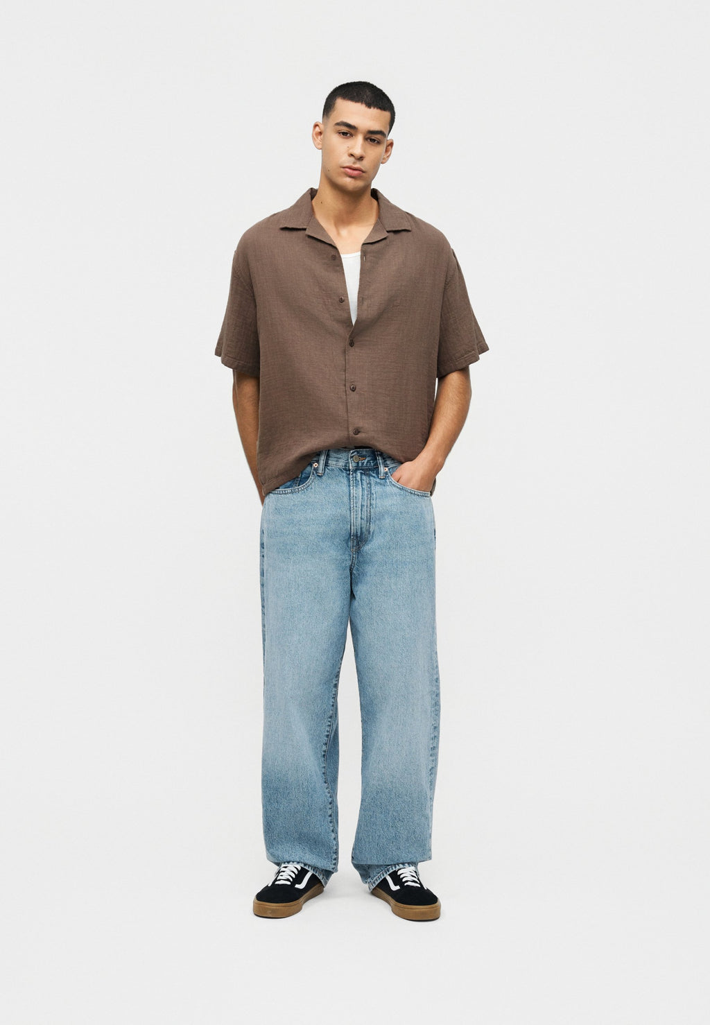 BOXY GAUZE - Shirt - toasted almond