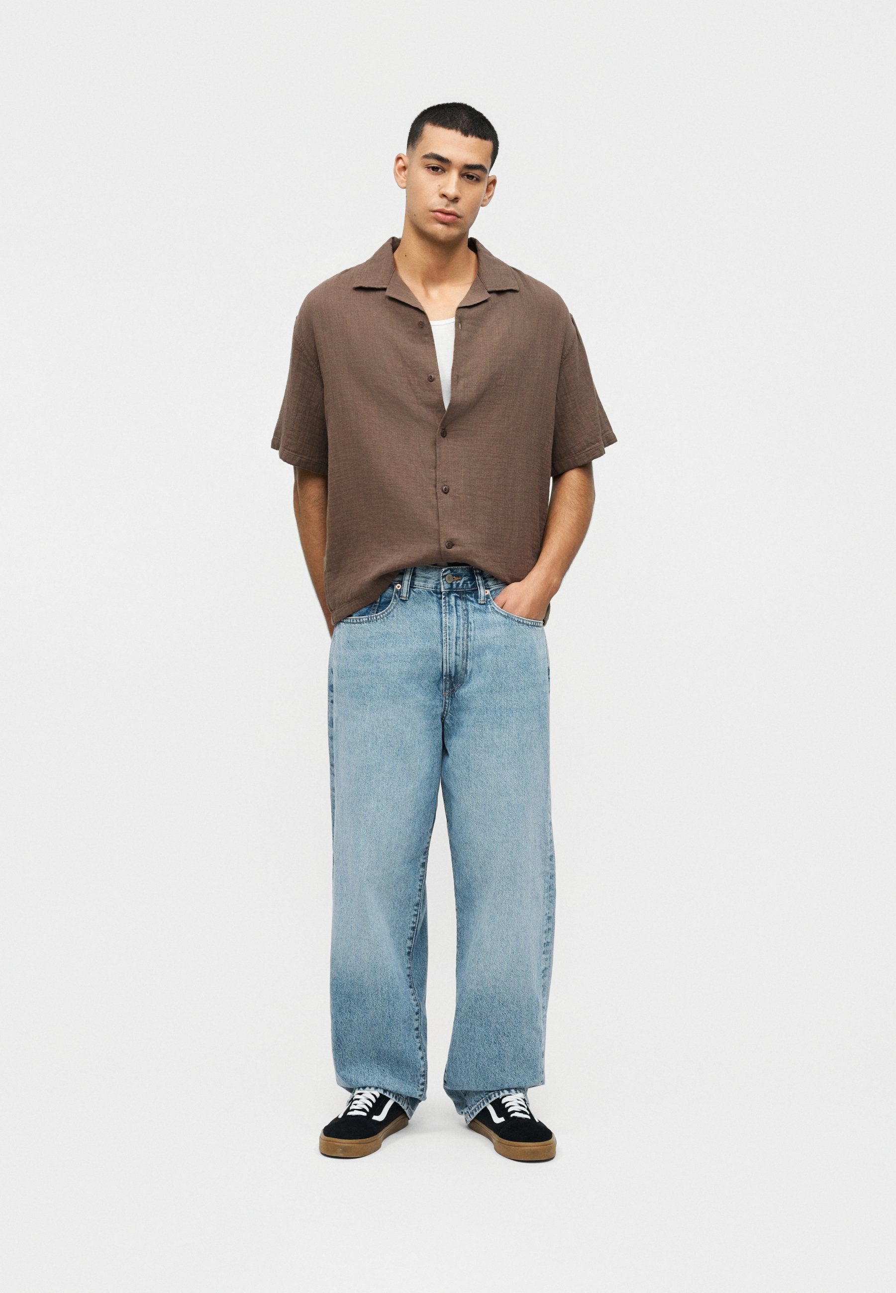BOXY GAUZE - Shirt - toasted almond