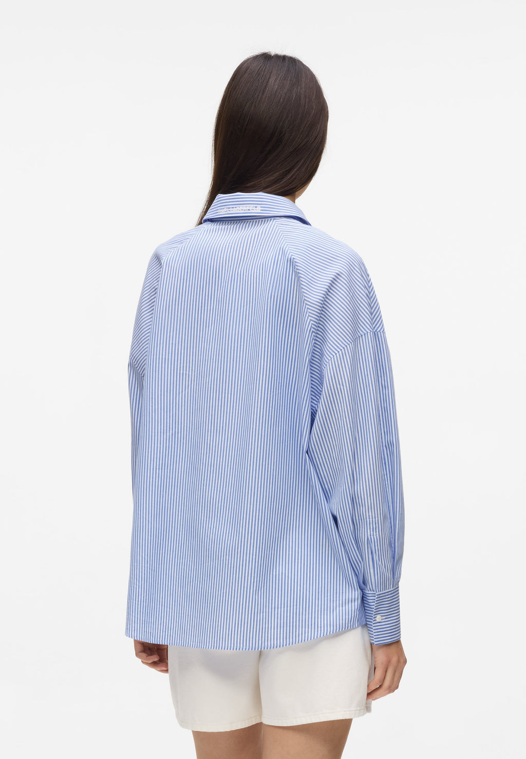 IKON BLOUSE - Button-down blouse - white/blue