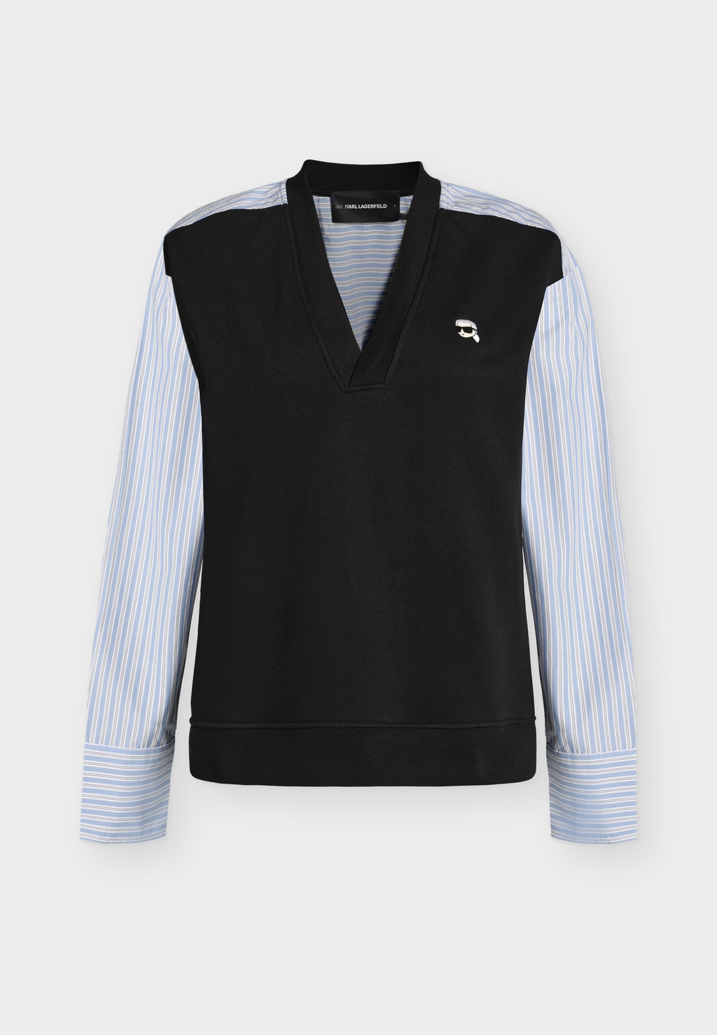 IKON FABRIC MIX  - Sweatshirt - black-kblue stripes