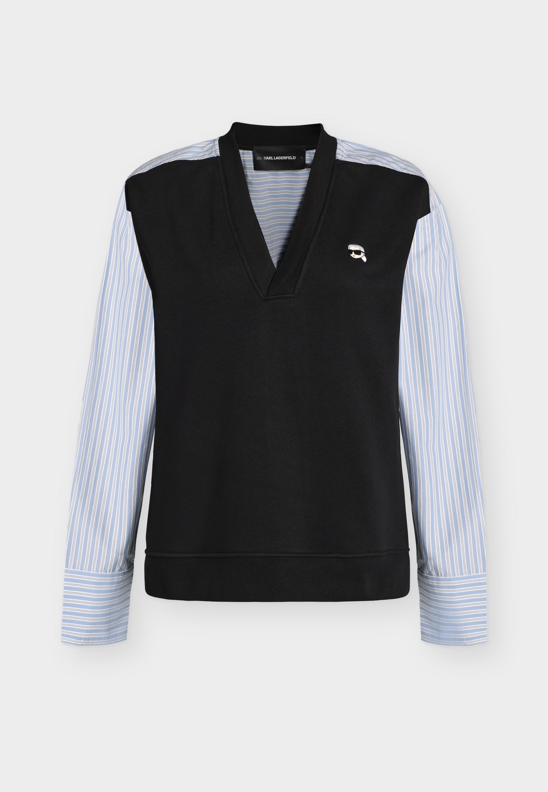 IKON FABRIC MIX  - Sweatshirt - black-kblue stripes