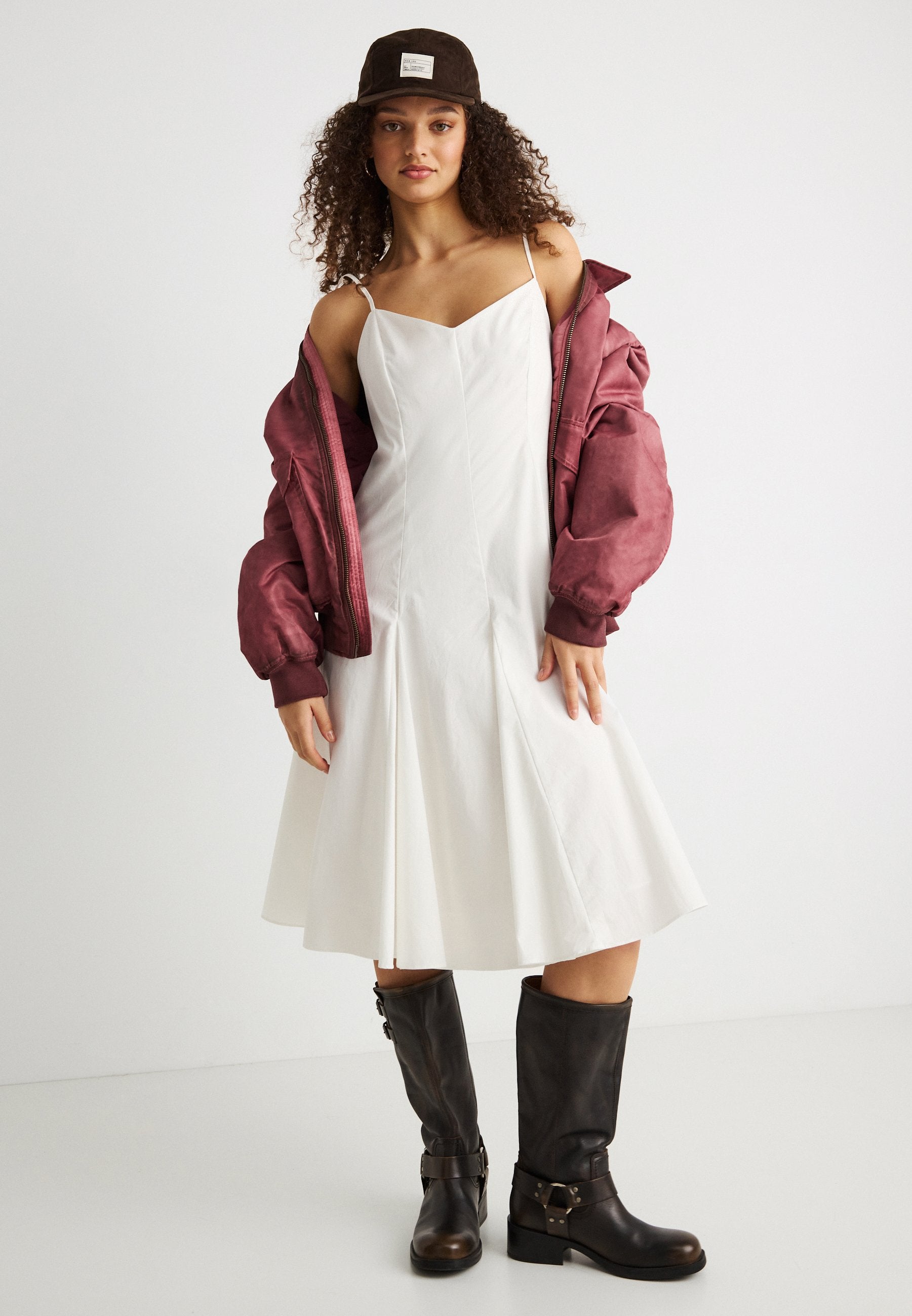 GODET MIDI DRESS - Day dress - optic white