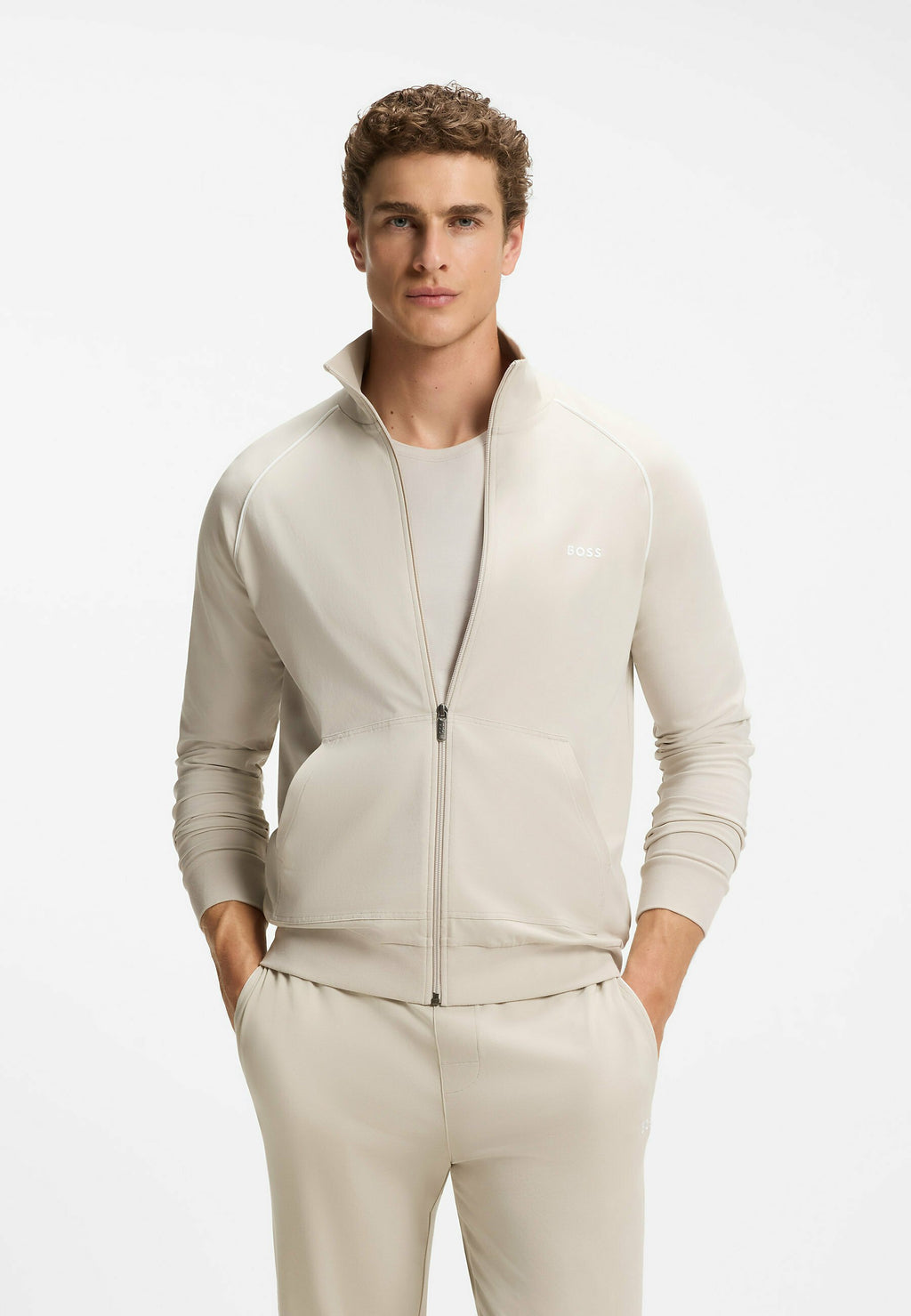 BOSS MIX&MATCH JACKET Z - Zip-up sweatshirt - open grey fifteen