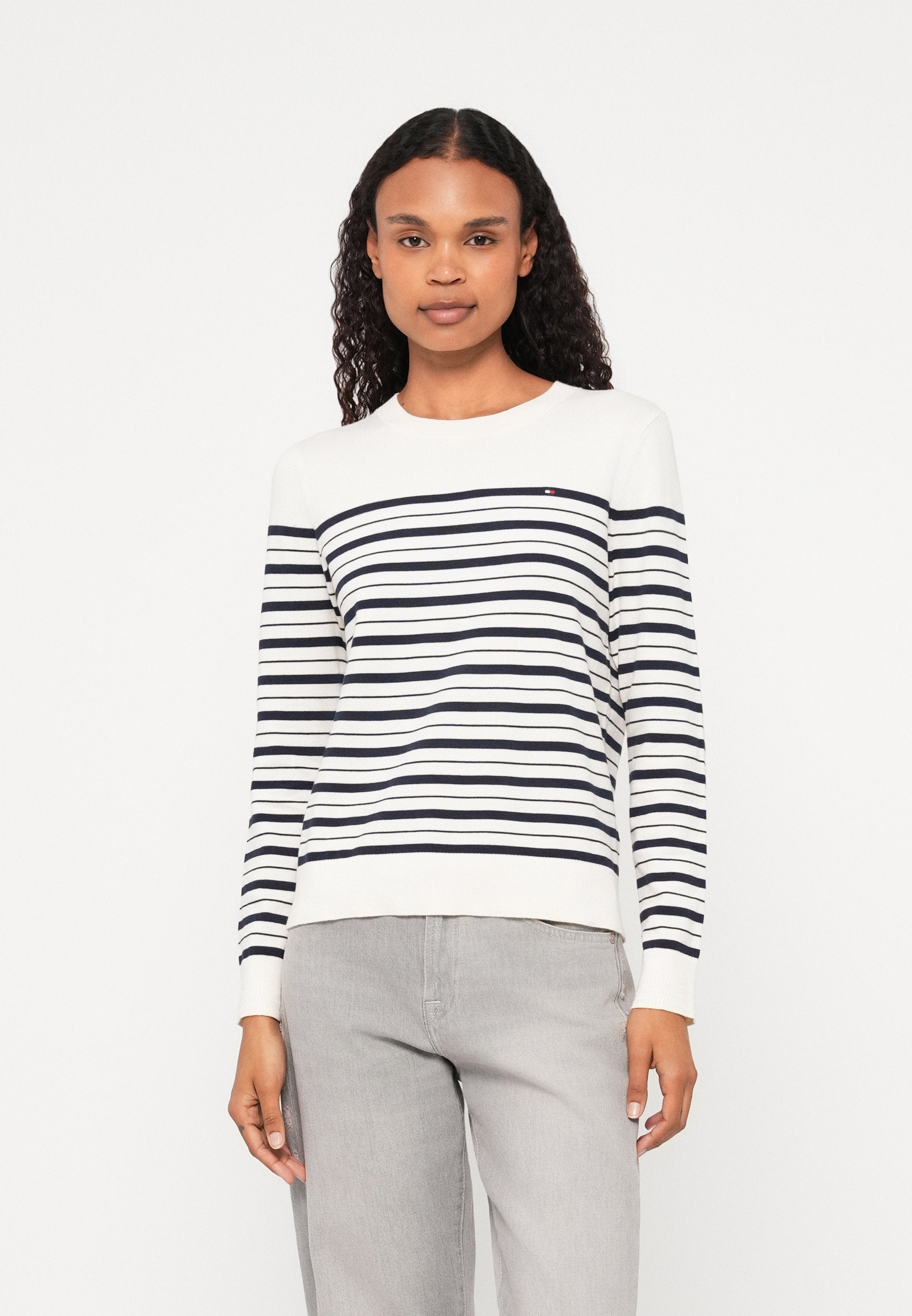 JERSEY CREW NECK JUMPER - Jumper - calico/dark night navy