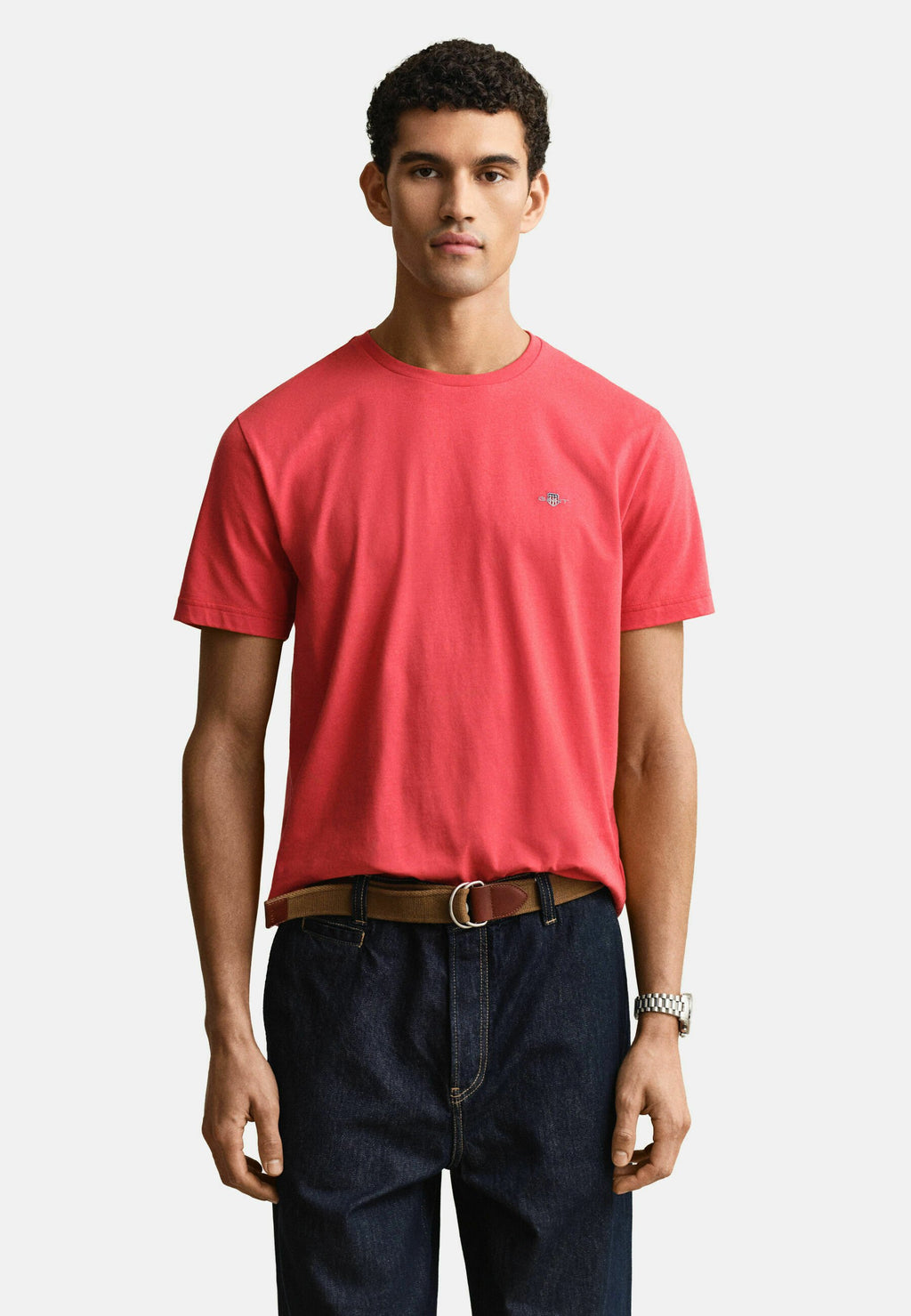 REG SHIELD SS T-SHIRT - Basic T-shirt - rose red