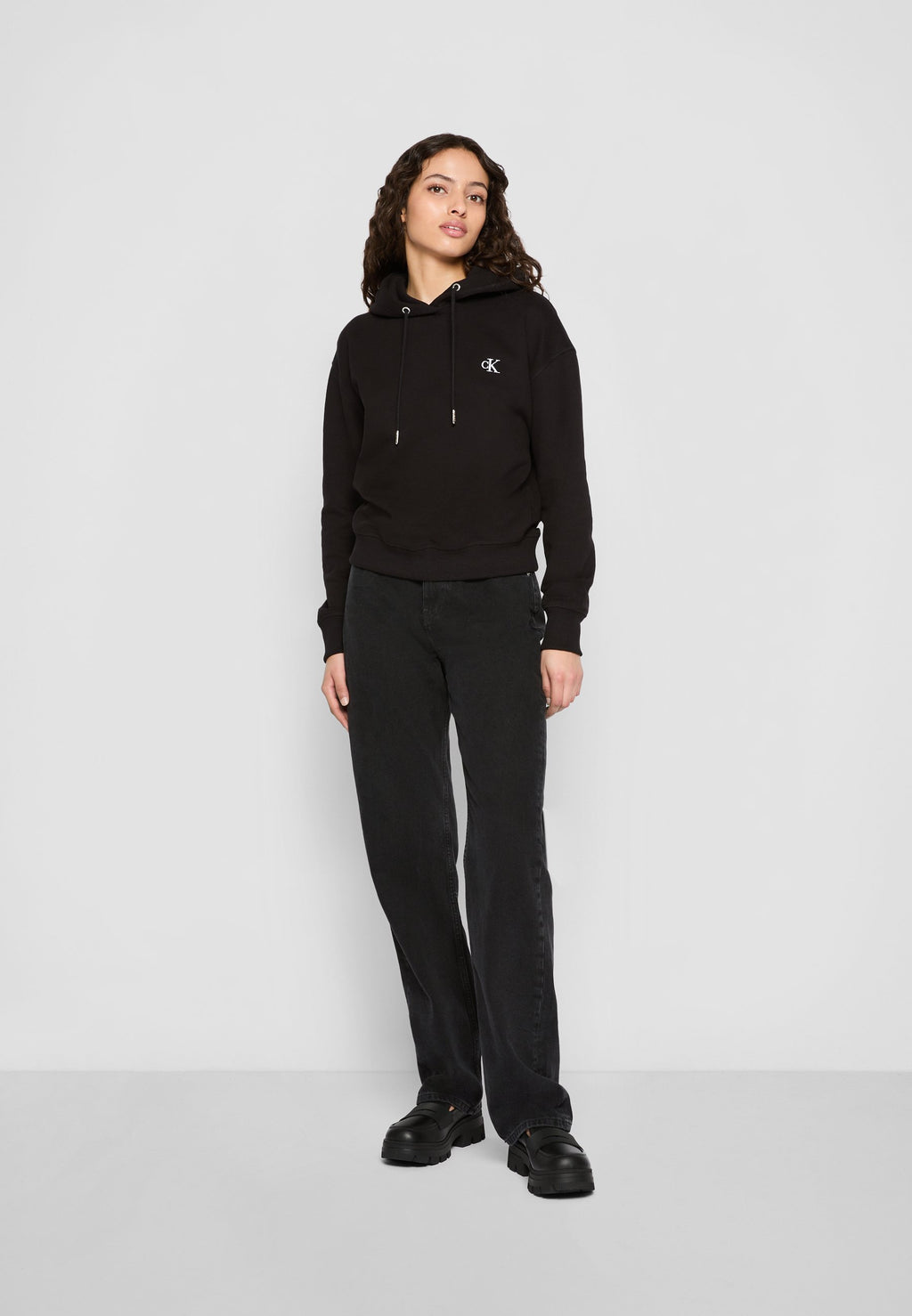 EMBROIDERY HOODIE - Hoodie - black